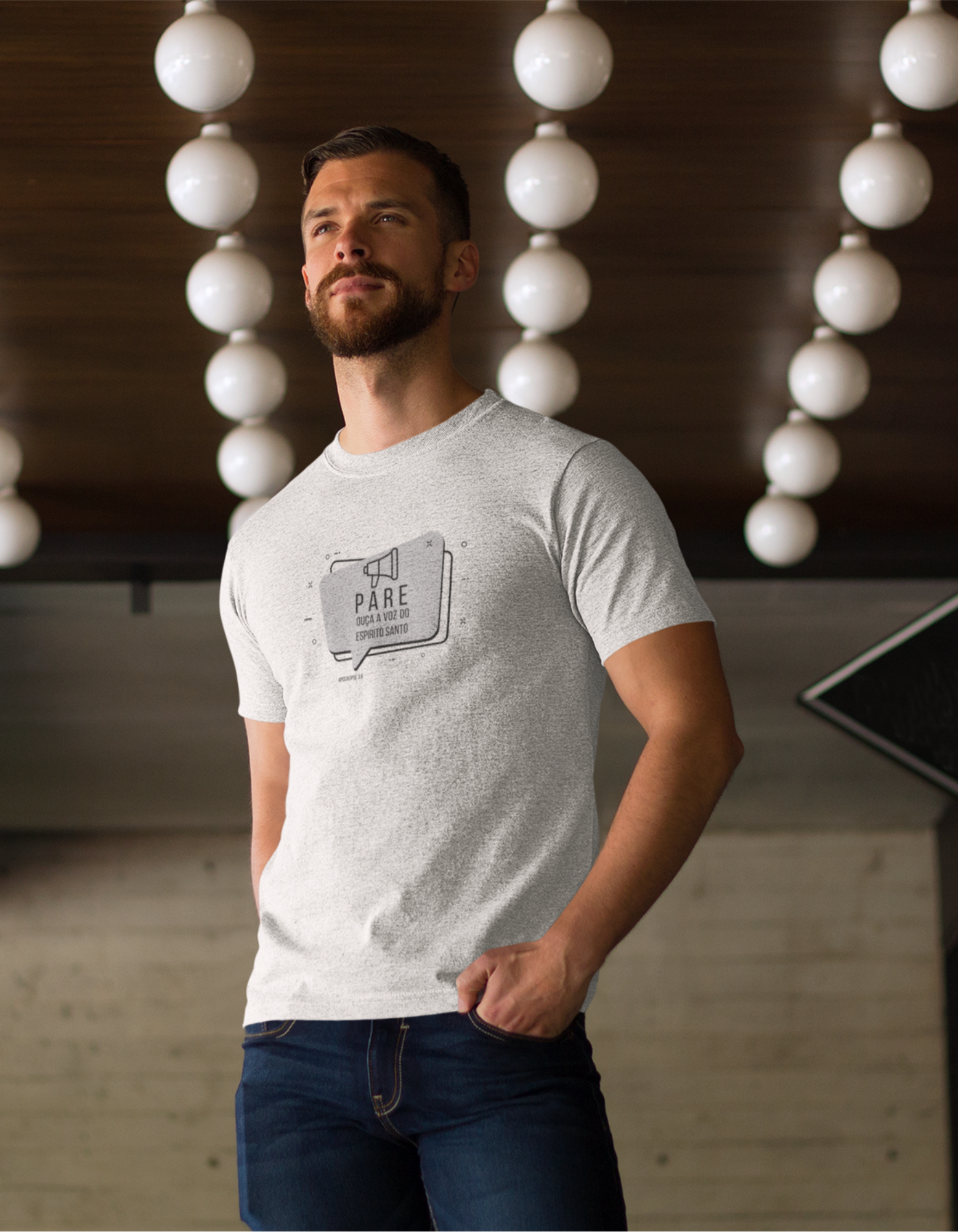 Nome do produto: T-SHIRT  MASCULINA - MALHA PRIME - OUÇA (BLACK)