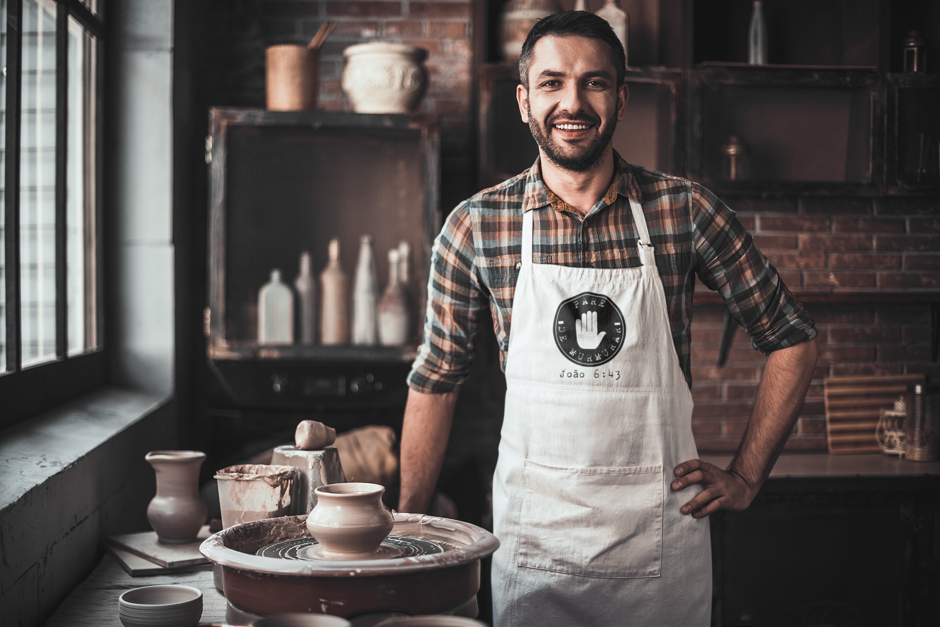 Nome do produto: AVENTAL DE BRIM - PARE DE MURMURAR (BLACK)