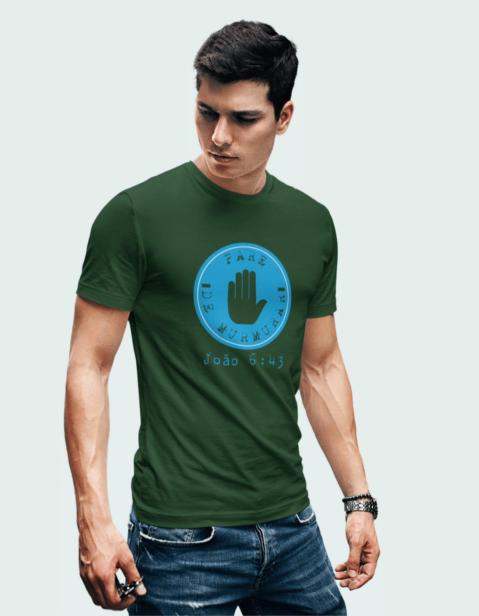 Nome do produto: T-SHIRT MASCULINA - MALHA CLASSICA - PARE DE MURMURAR (BLUE)
