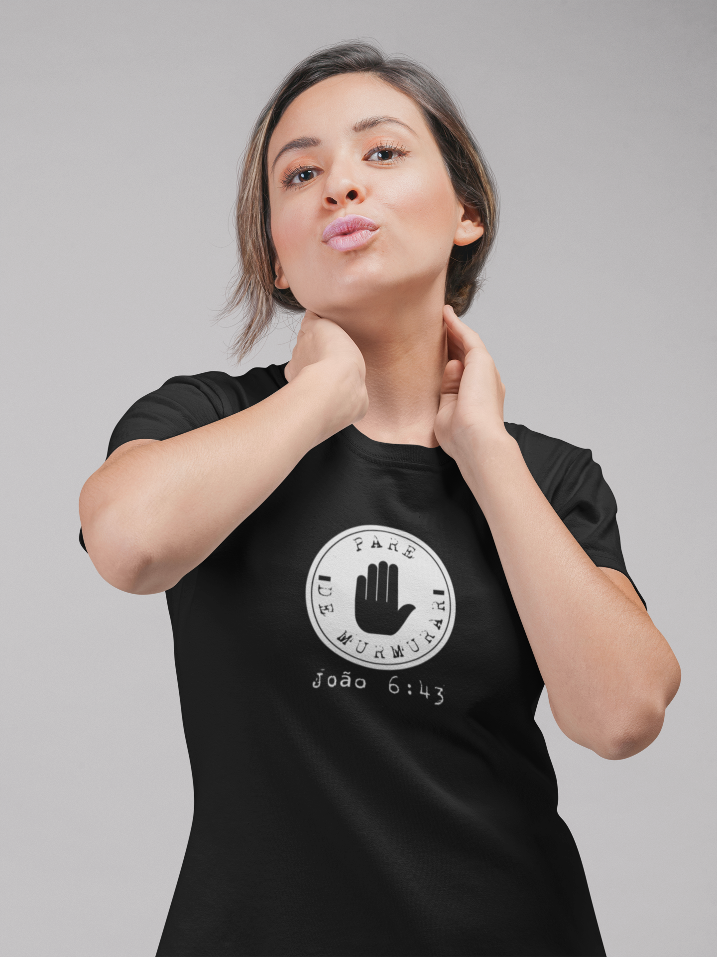 Nome do produto: T-SHIRT FEMININA - MALHA PRIME - PARE DE MURMURAR (WHITE)