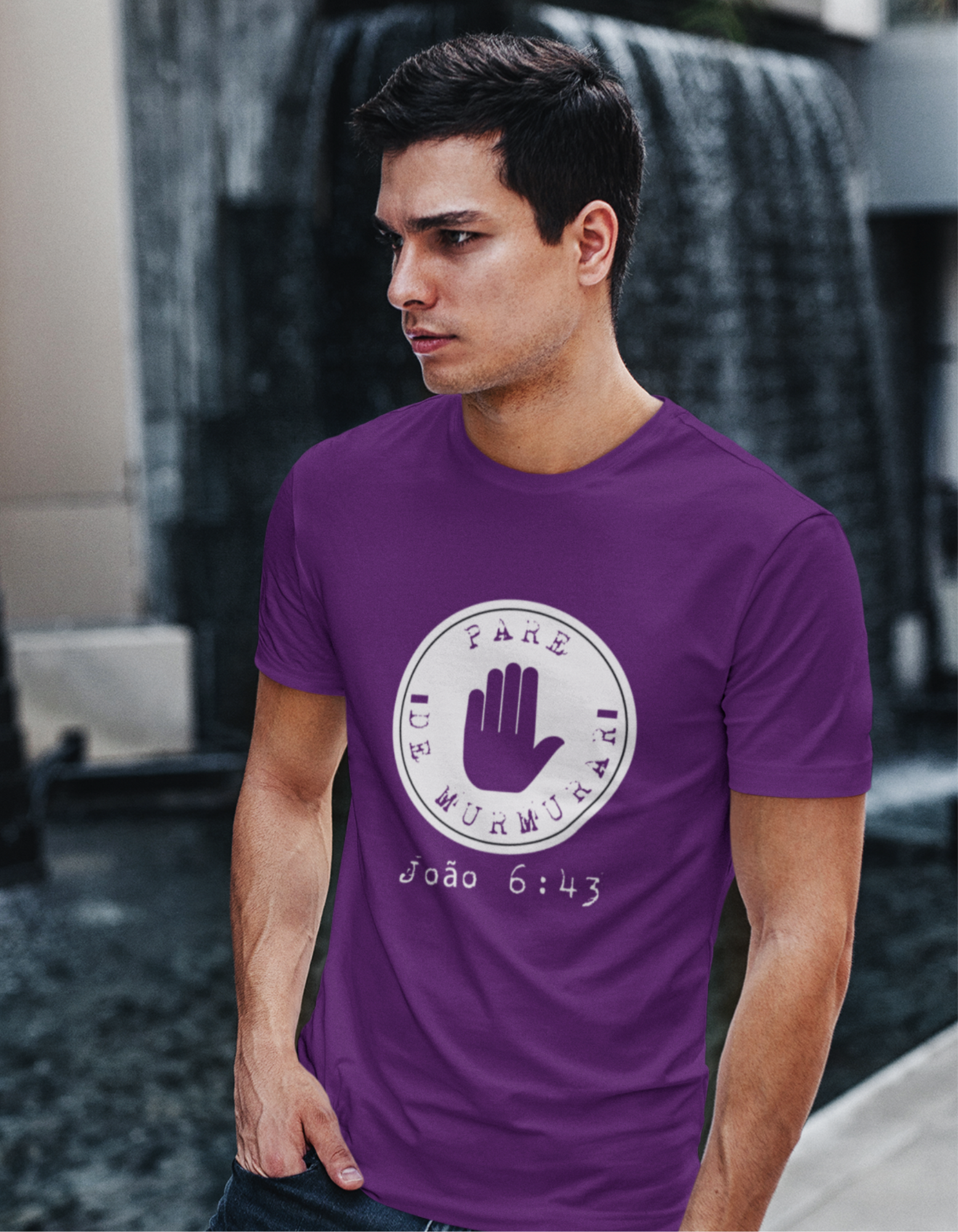 Nome do produto: T-SHIRT  MASCULINA - MALHA CLASSICA - PARE DE MURMURAR (WHITE)