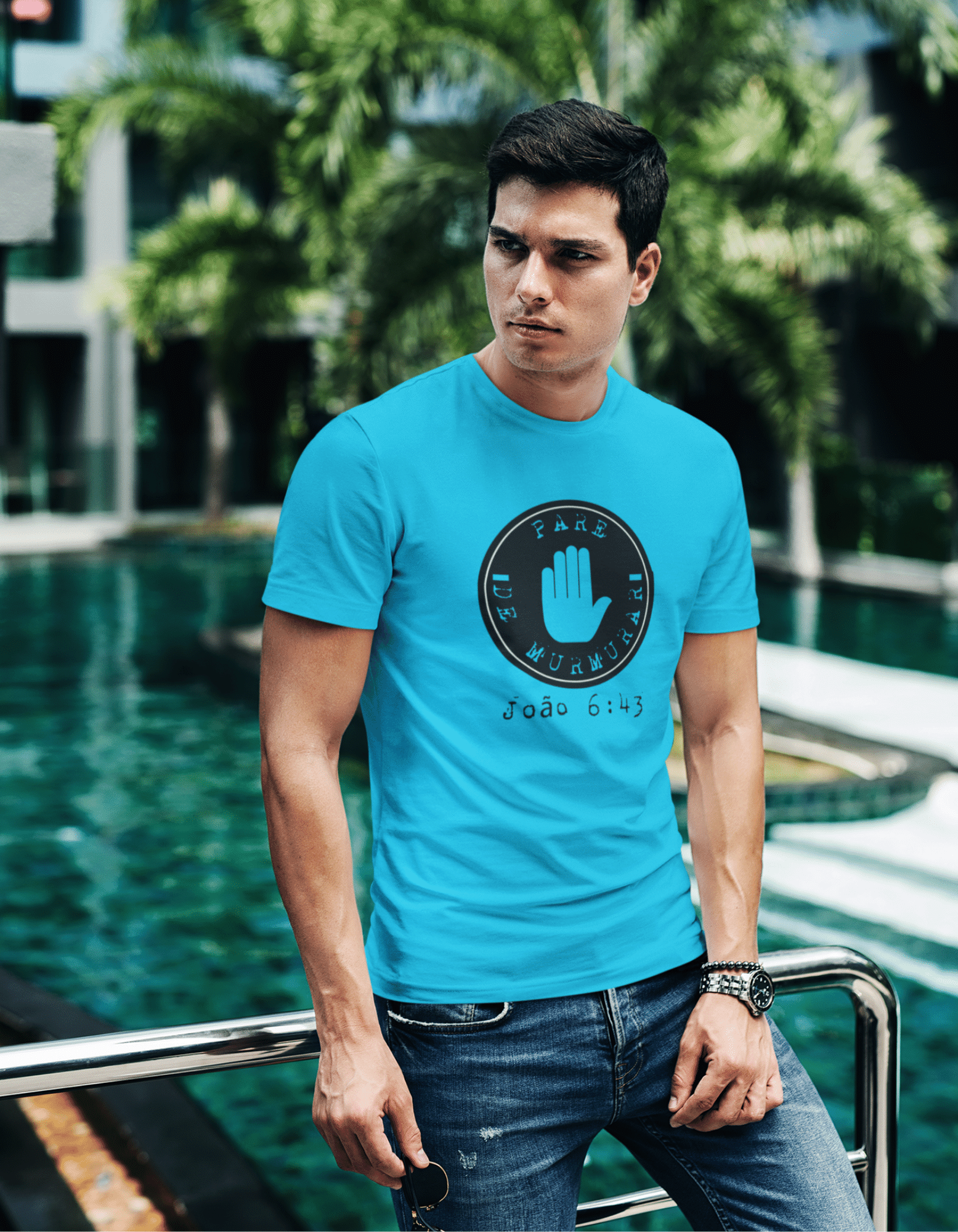 Nome do produto: T-SHIRT  MASCULINA  - MALHA CLASSICA - PARE DE MURMURAR (BLACK)