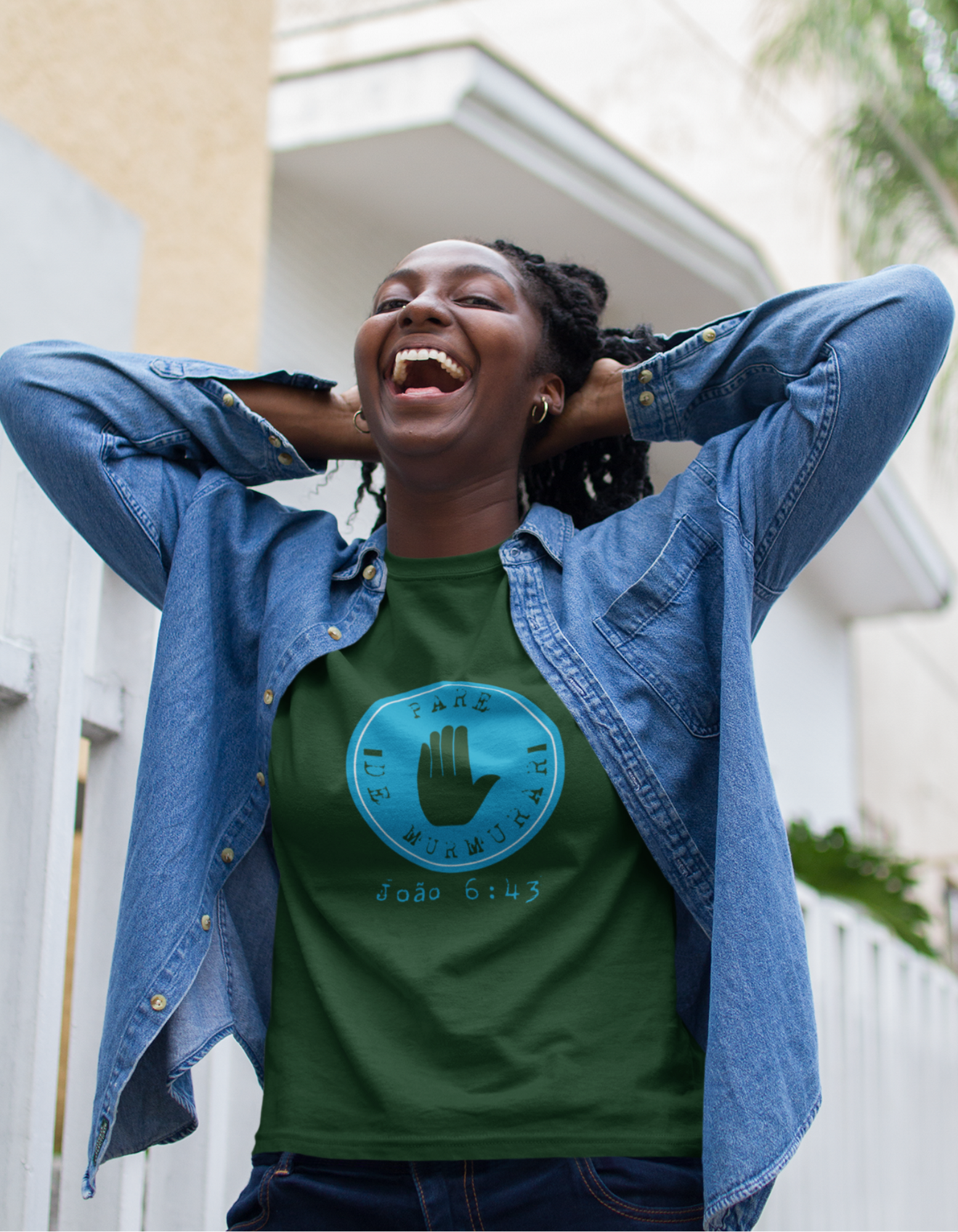 Nome do produto: T-SHIRT FEMININA - MALHA QUALITY - PARE DE MURMURAR (BLUE)