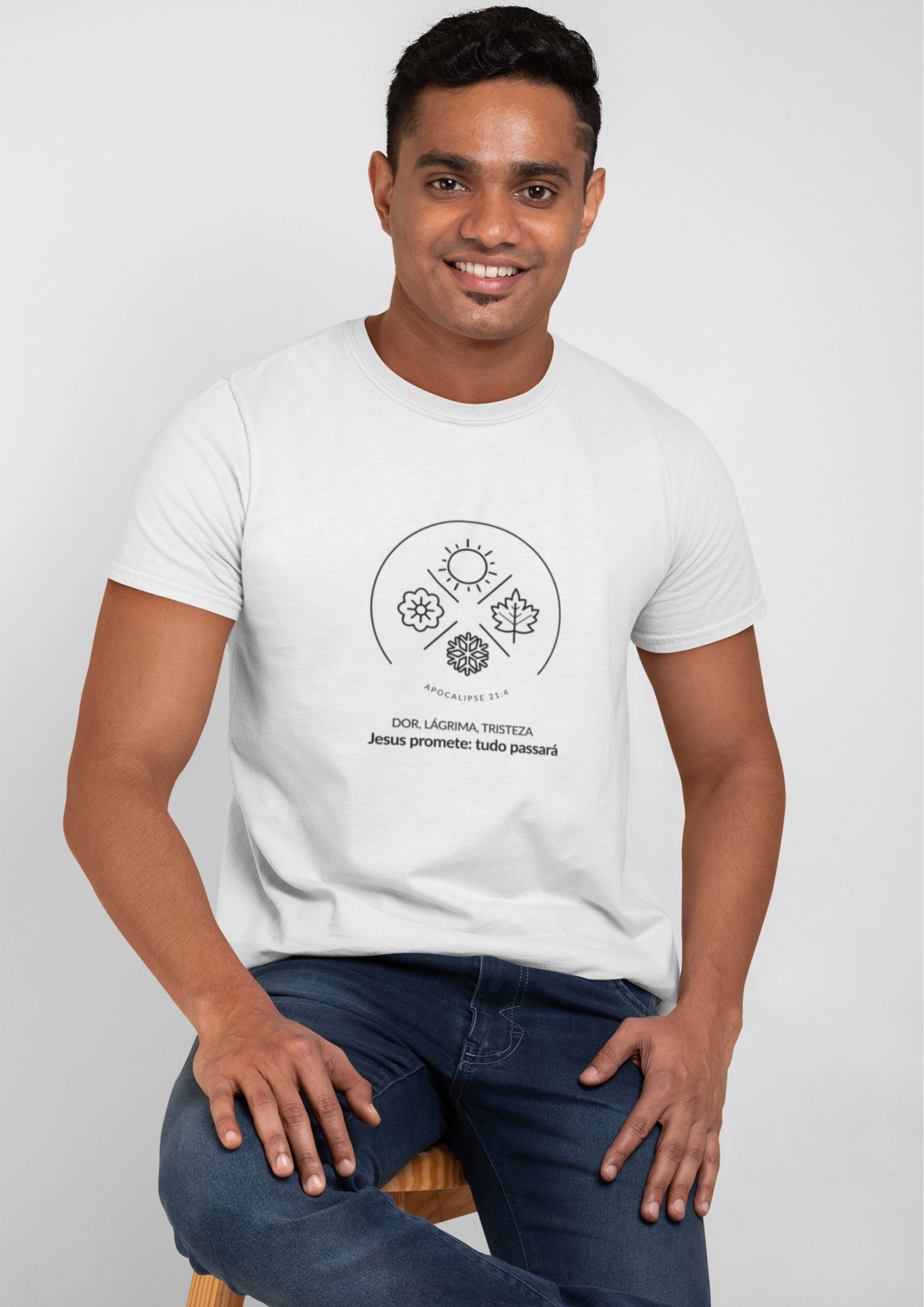 Nome do produto: T-SHIRT  MASCULINA - MALHA PRIME - ESTAÇÕES (BLACK)