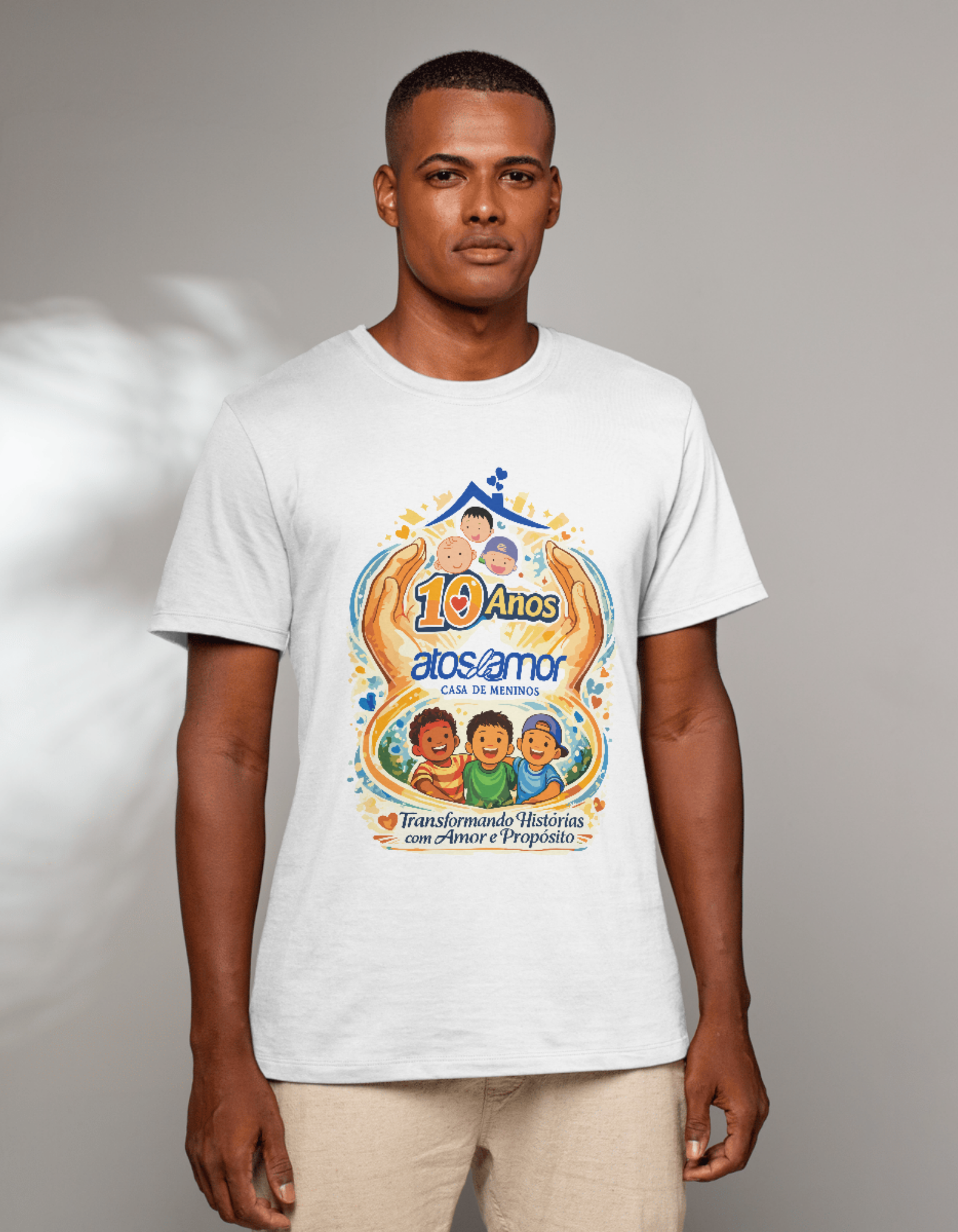 Camiseta Comemorativa – 10 Anos da Casa de Meninos Atos de Amor