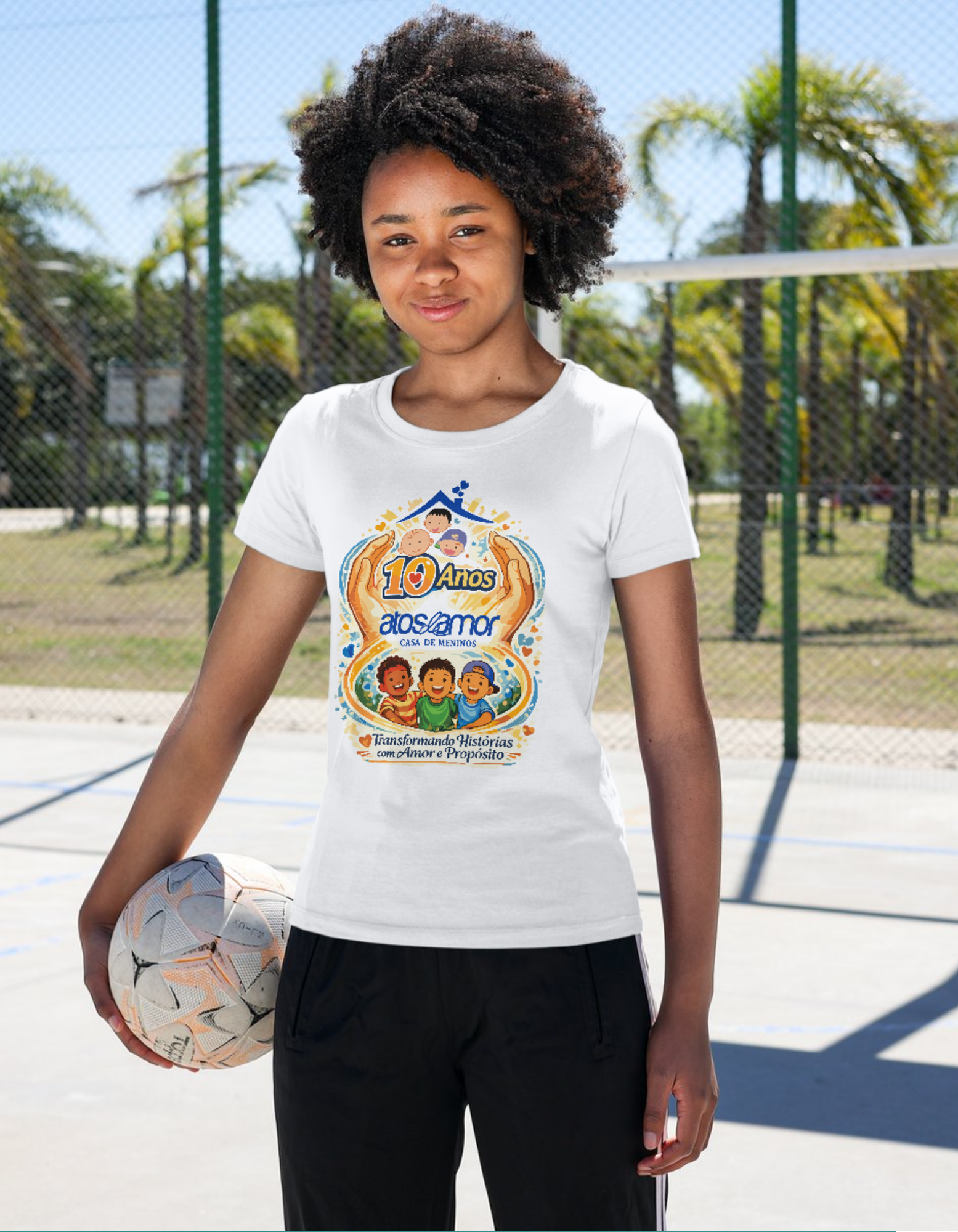 Camiseta Infantil (10 A 14) - 10 Anos da Casa de Meninos Atos de Amor