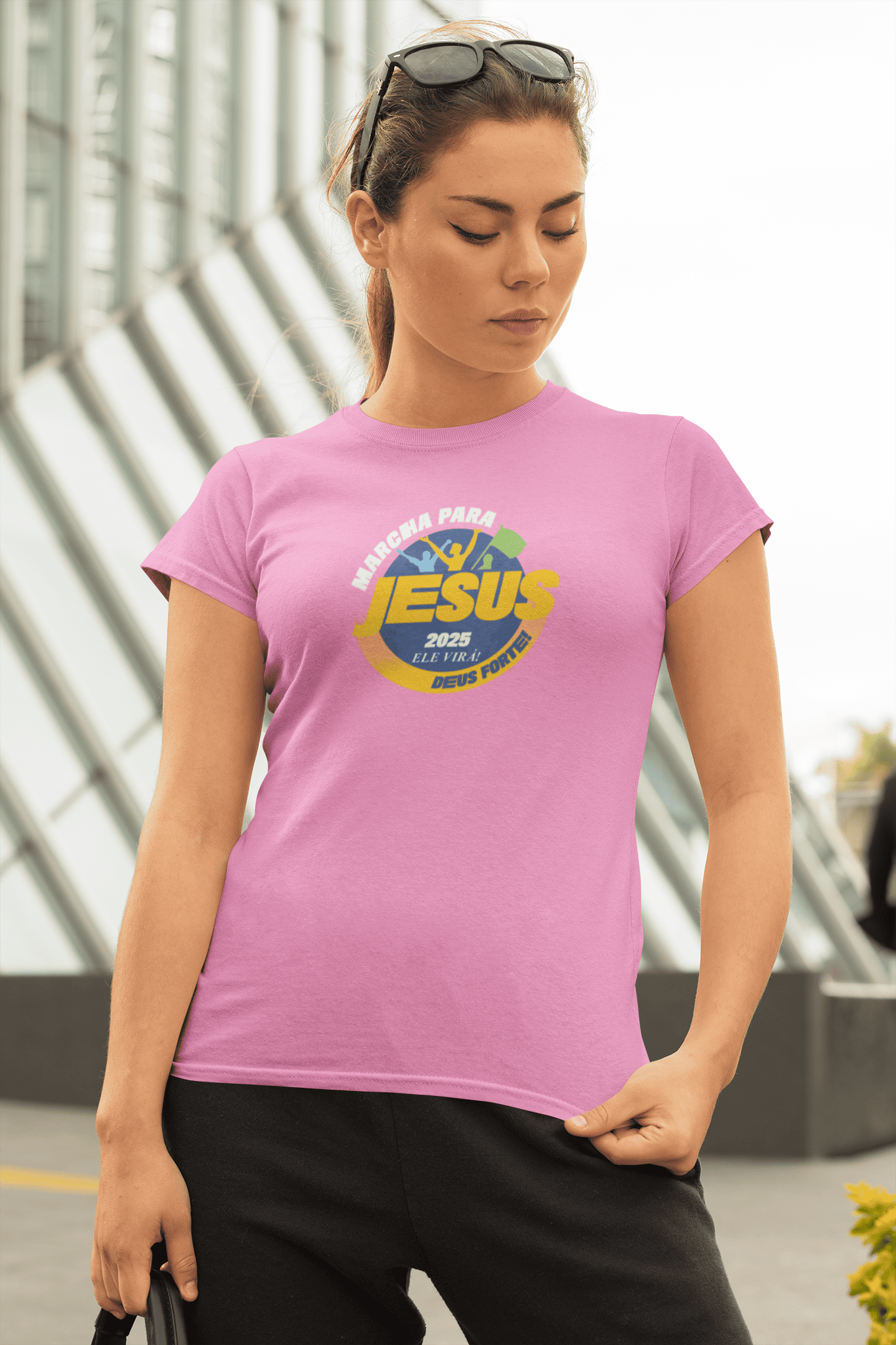 Camiseta Baby Long Feminina - 100% algodão - Frente