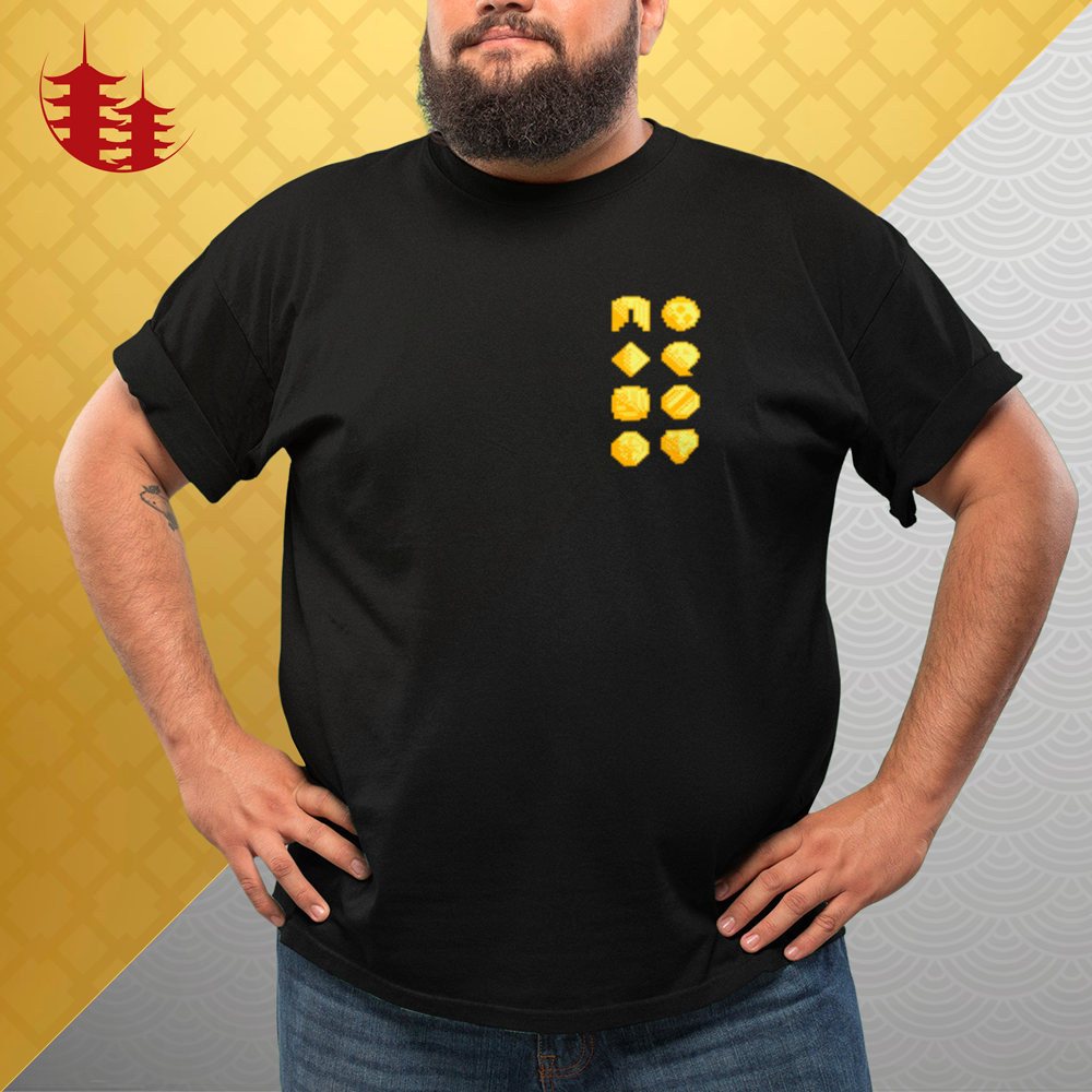 Nome do produto: CAMISETA PLUS SIZE Insígnias de Johto - IndigoCon