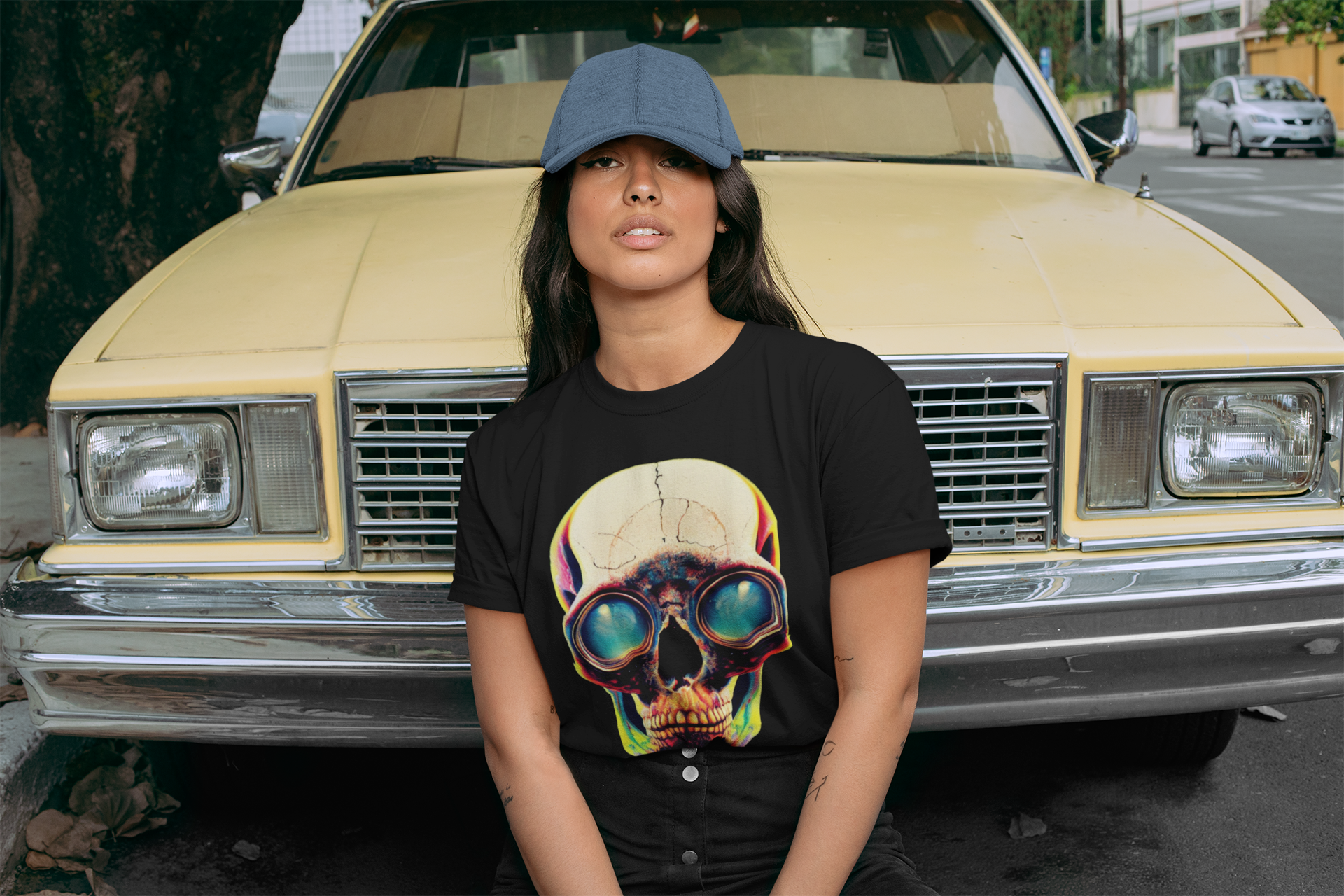 Nome do produto: Camiseta Baby Long Caveira