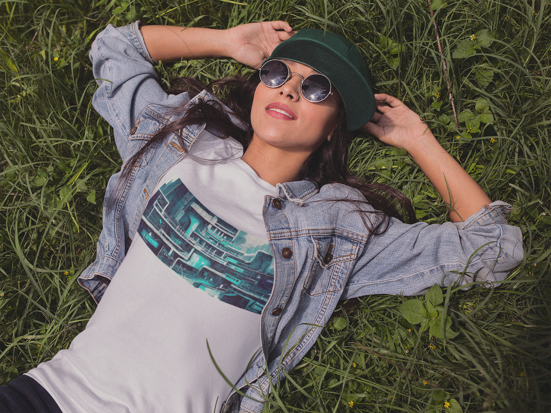 Nome do produto: Camiseta Baby Long Cidade Futurista