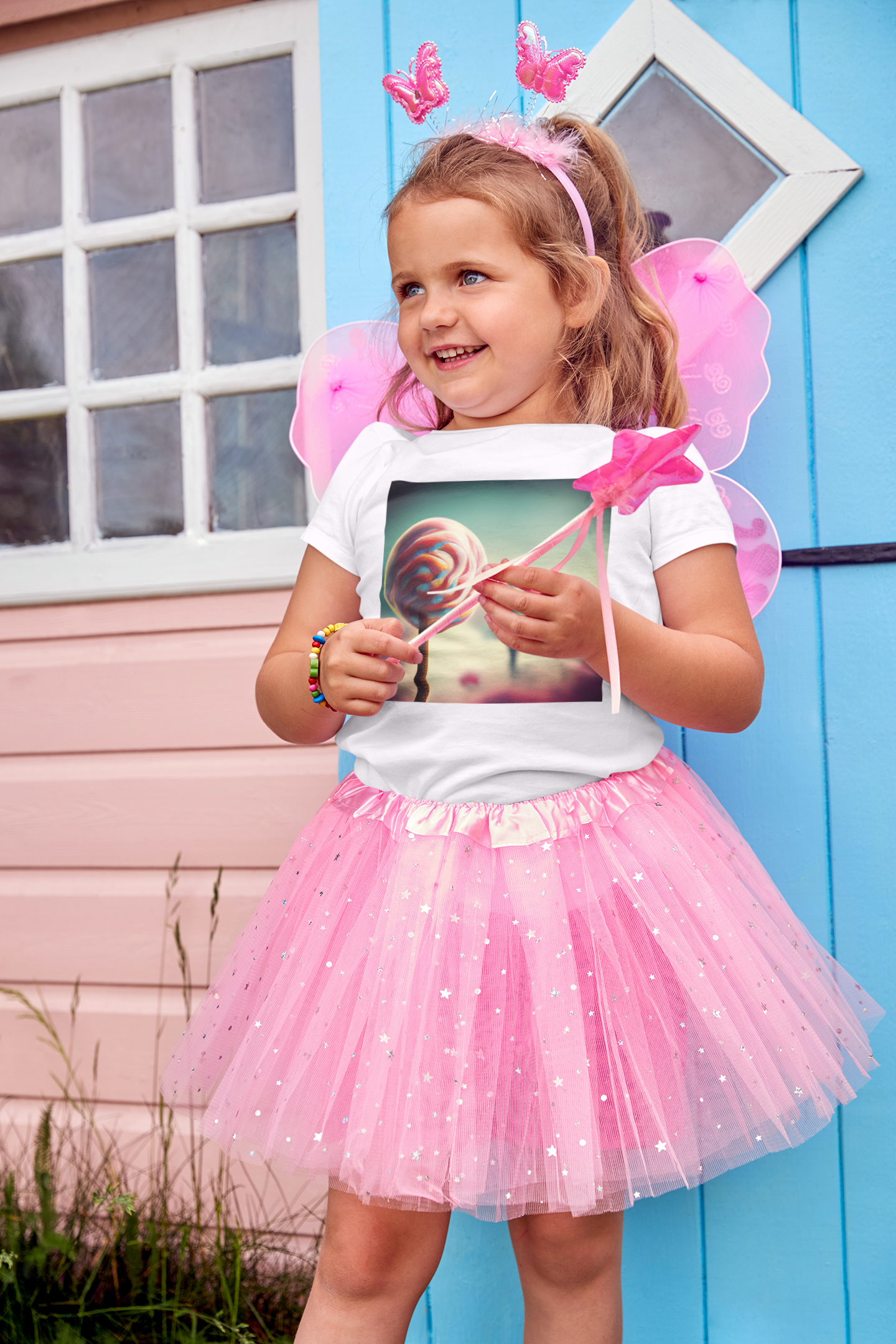 Nome do produto: Camiseta Infantil Mundo dos Doces