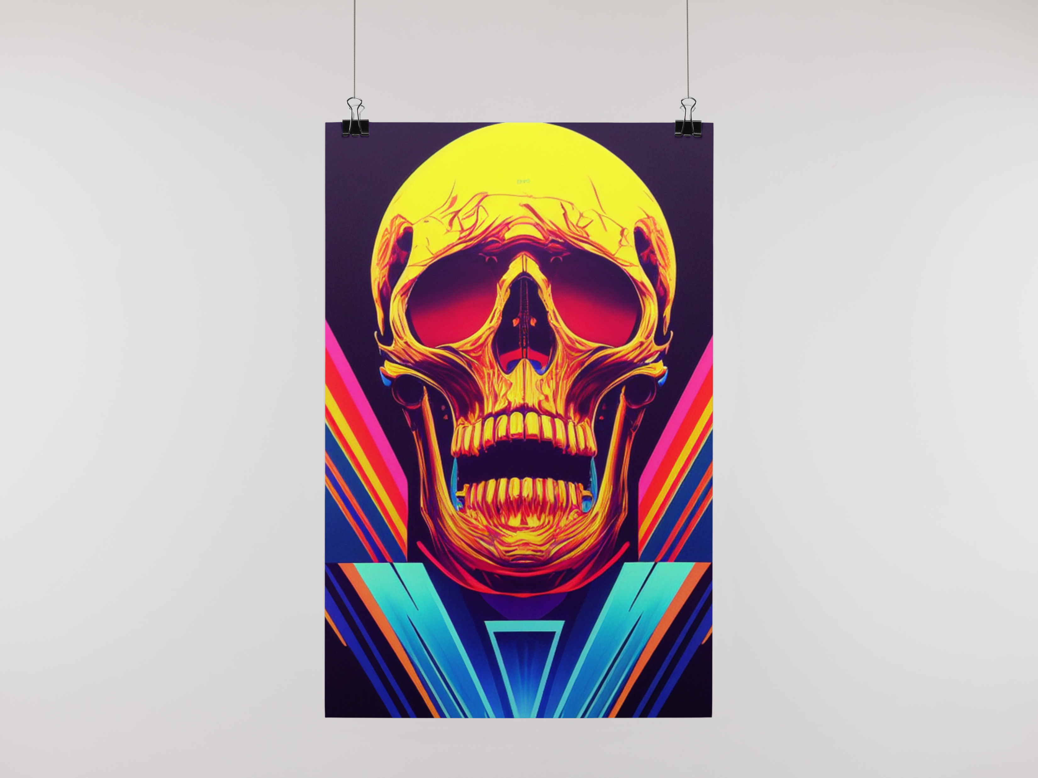 Nome do produto: Poster Caveira Rock Vintage