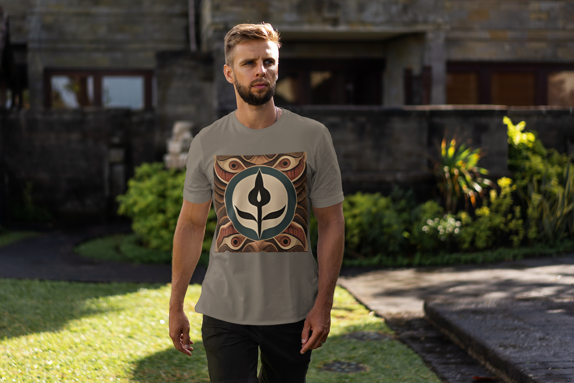 Nome do produto: Camiseta Masculina Tribal madeira 1
