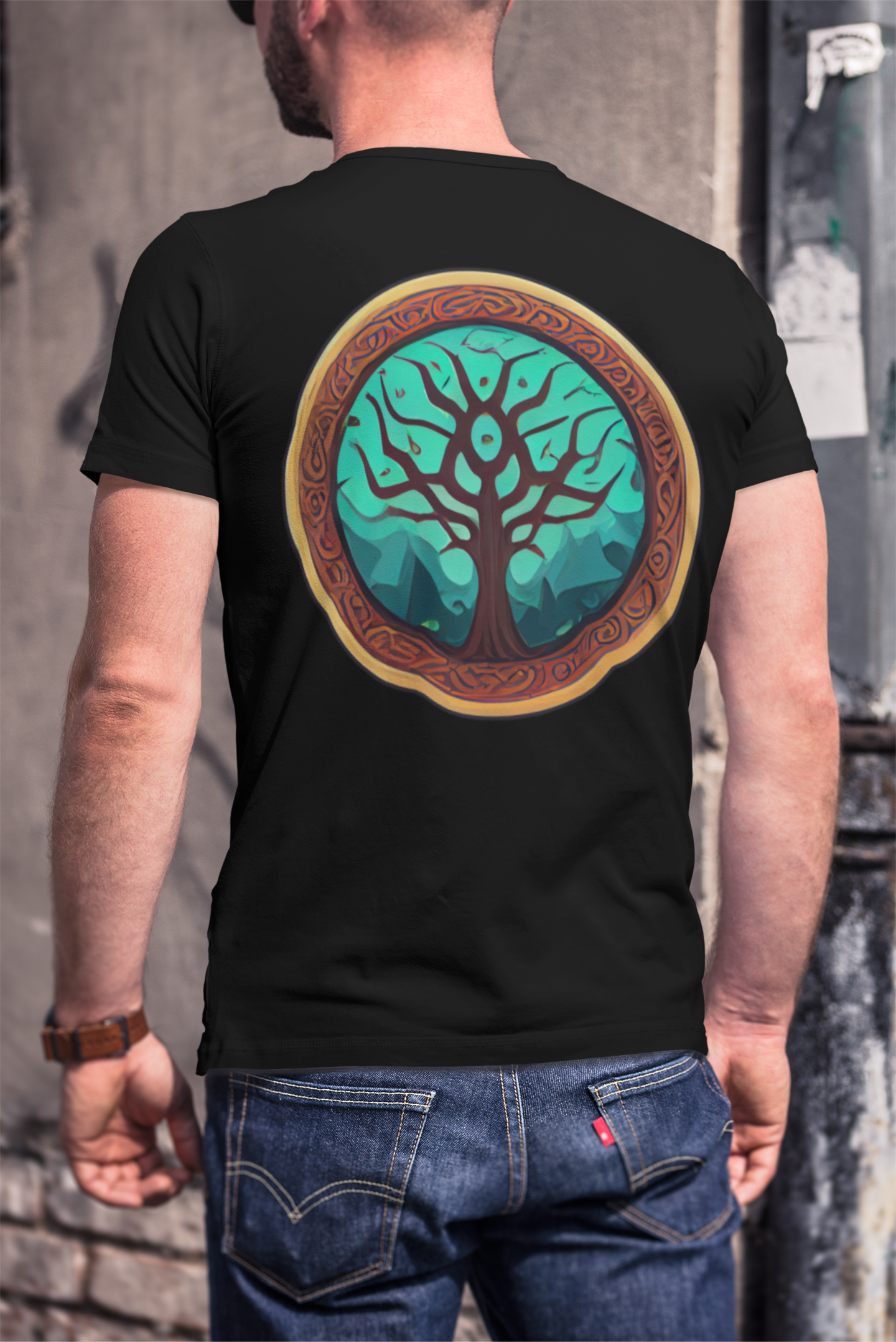 Nome do produto: Camiseta Masculina Arvore Tribal 3