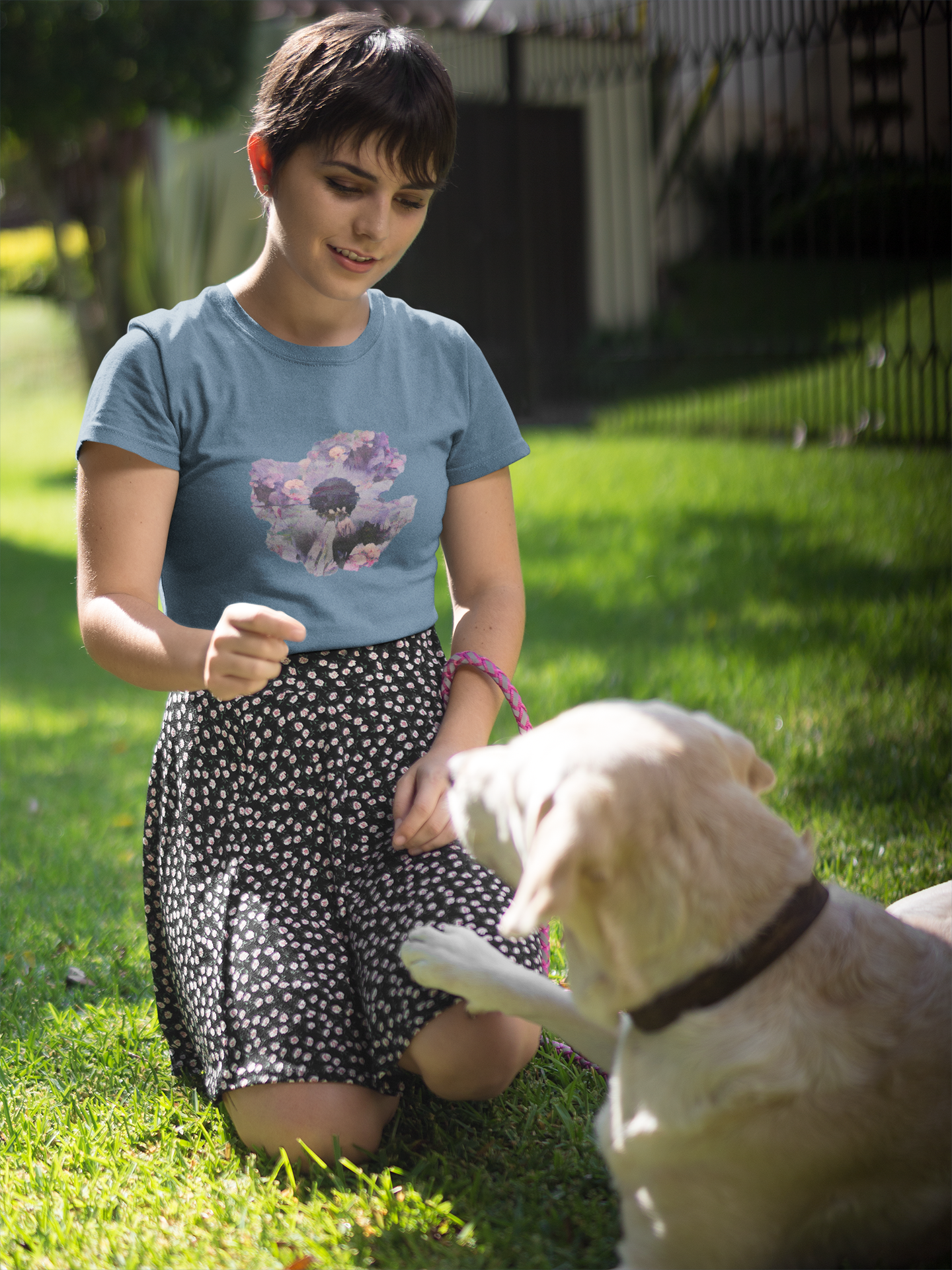 Nome do produto: Camiseta Baby Long Flor Fantasia