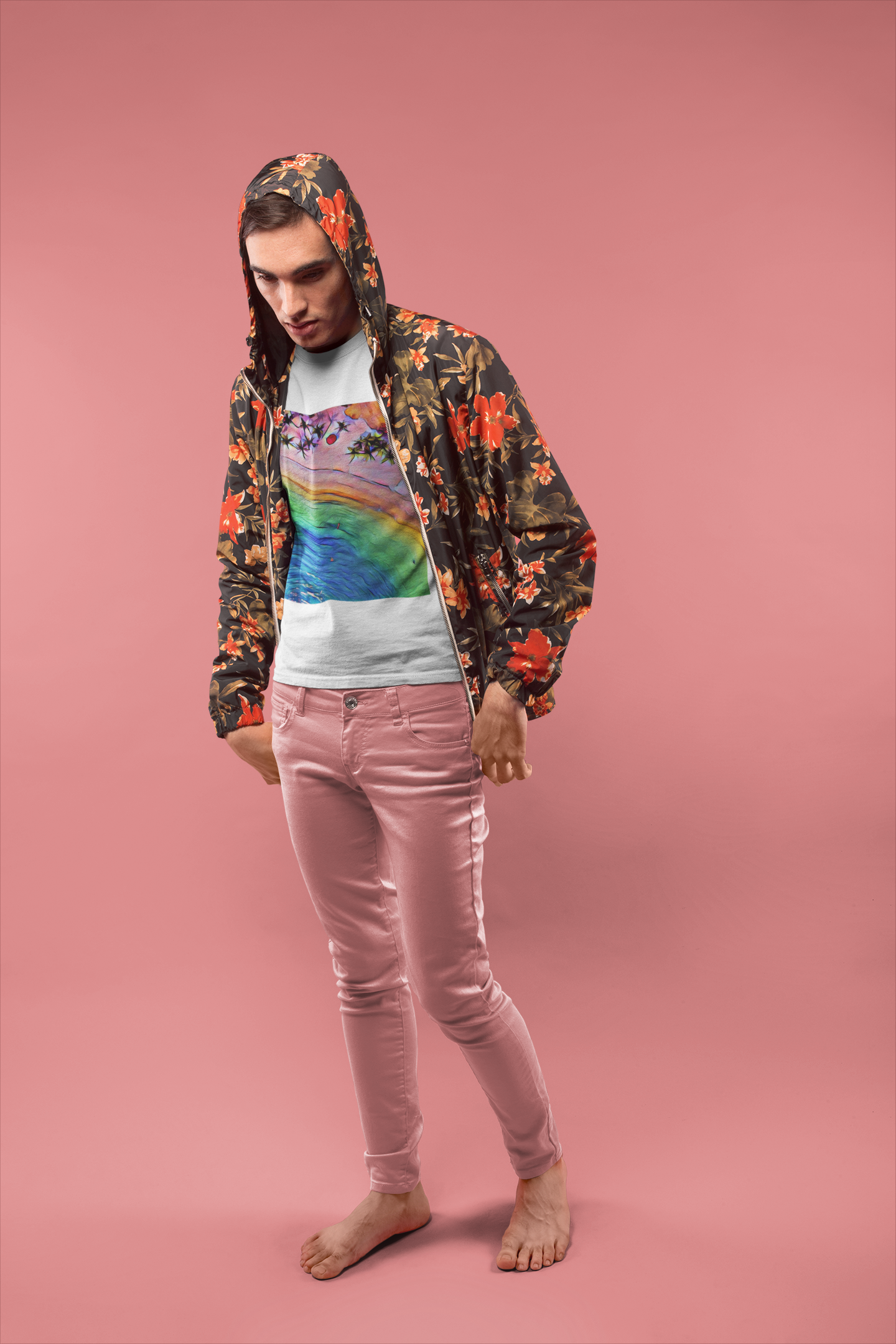 Nome do produto: Camiseta Praia Arco Iris