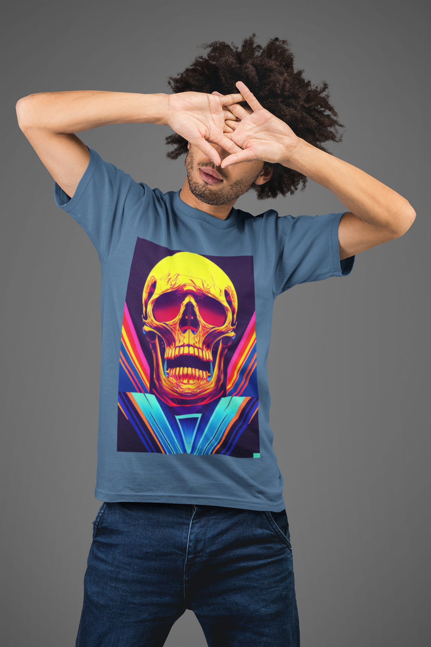 Nome do produto: Camiseta Masculina Caveira Rock Vintage