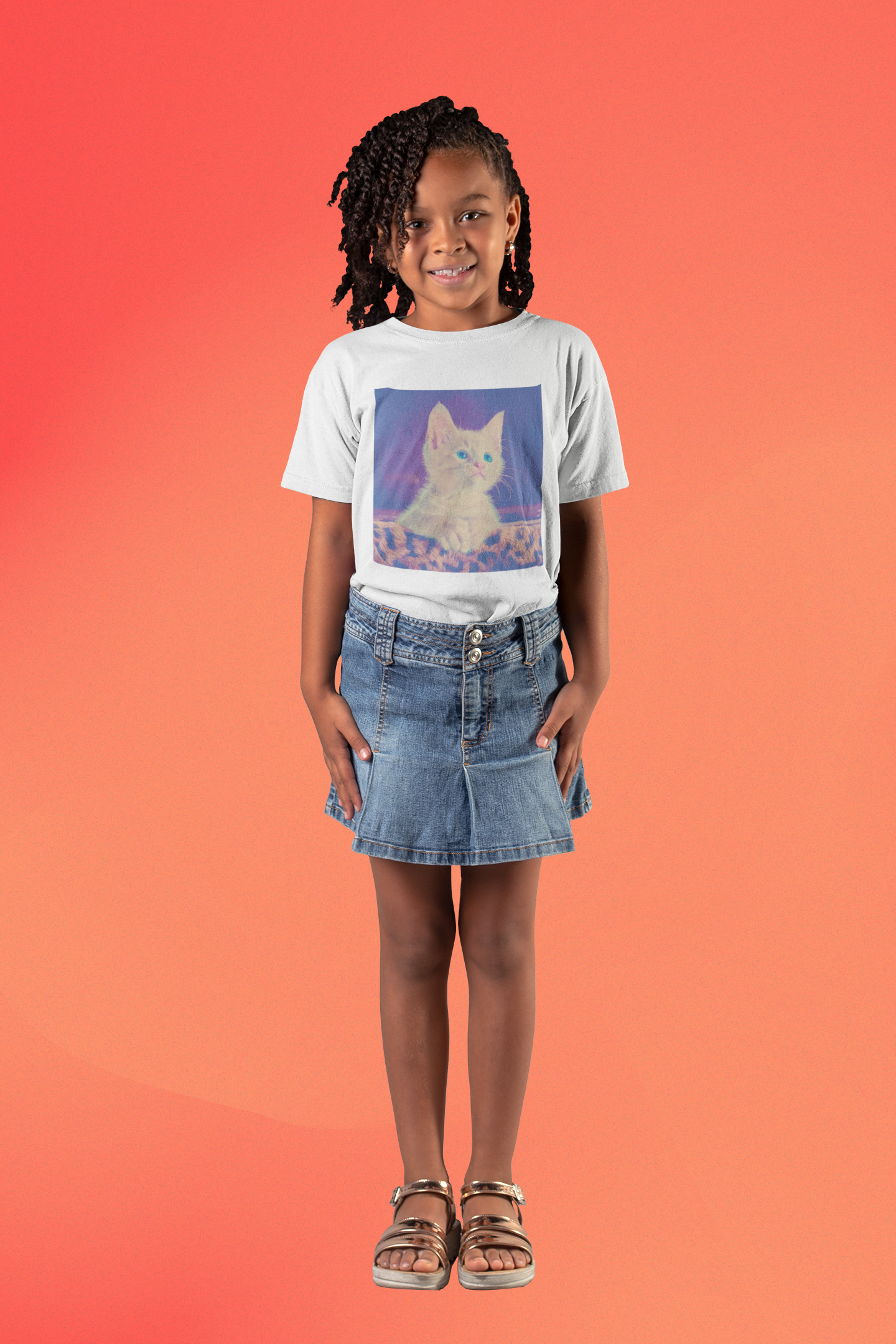 Nome do produto: Camiseta Infantil Gatinho 1