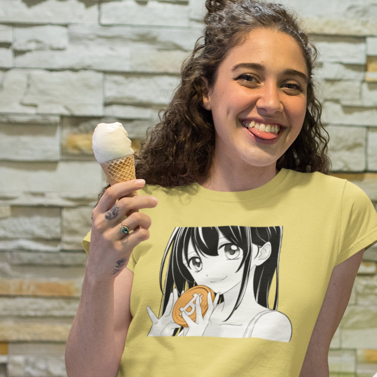 Nome do produto: Baby Look Estonada Bitcoin Girl 2 BTC022-BE