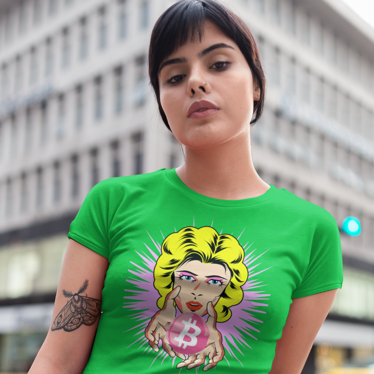 Nome do produto: Baby Look Precious Bitcoin Pink BTC054-BP