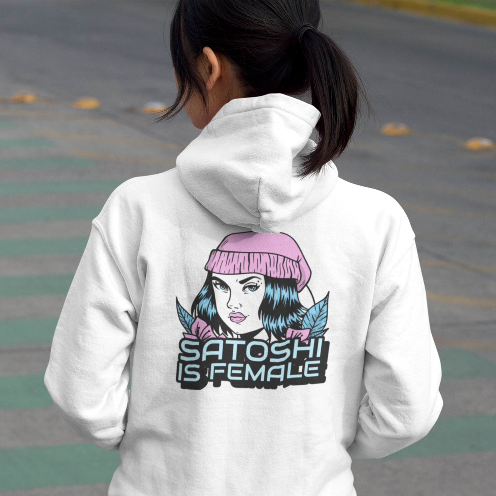 Nome do produto: Moletom Ziper Satoshi Is Female DSN004-MZ