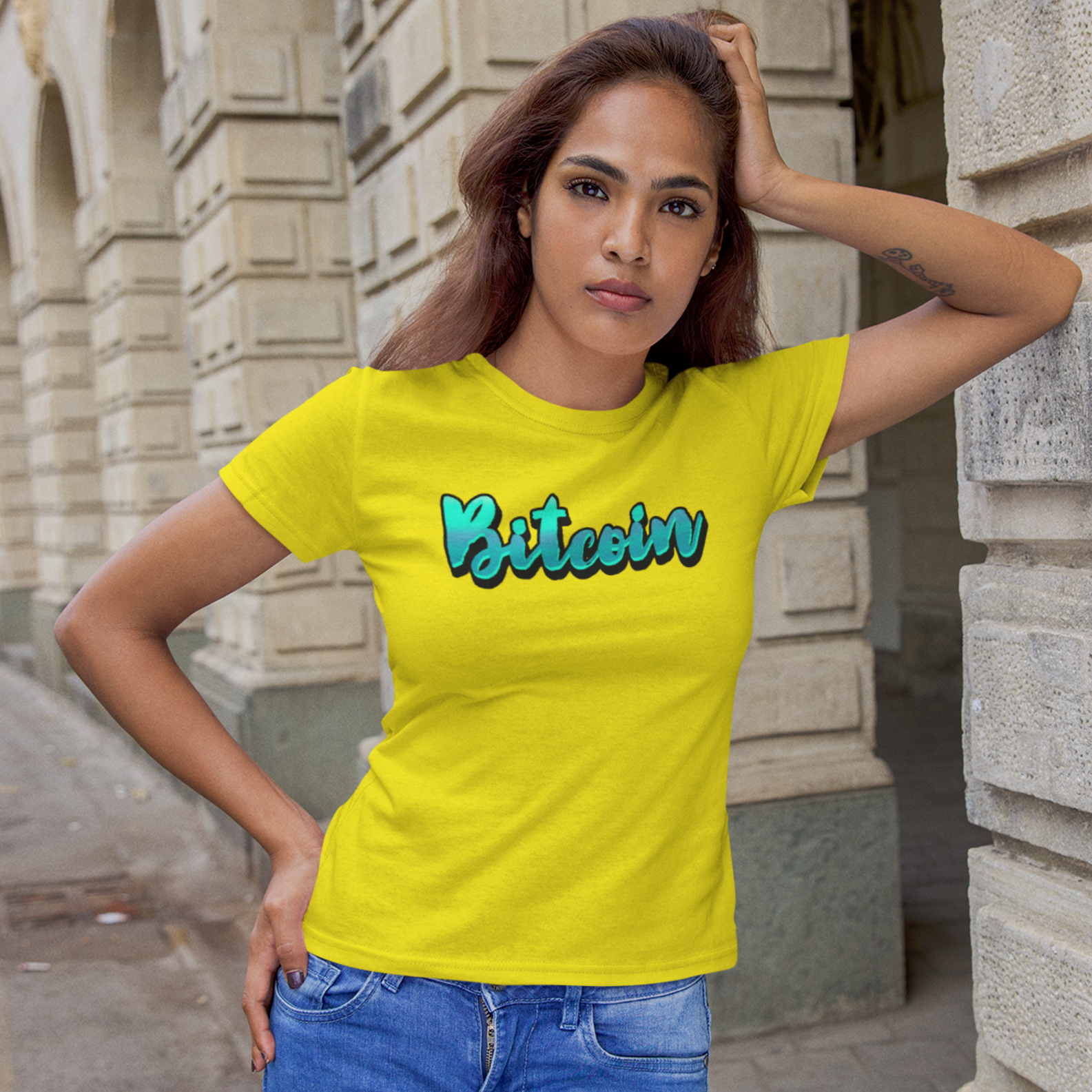 Nome do produto: Baby Look Bitcoin Blue Metallic BTC049-BQ