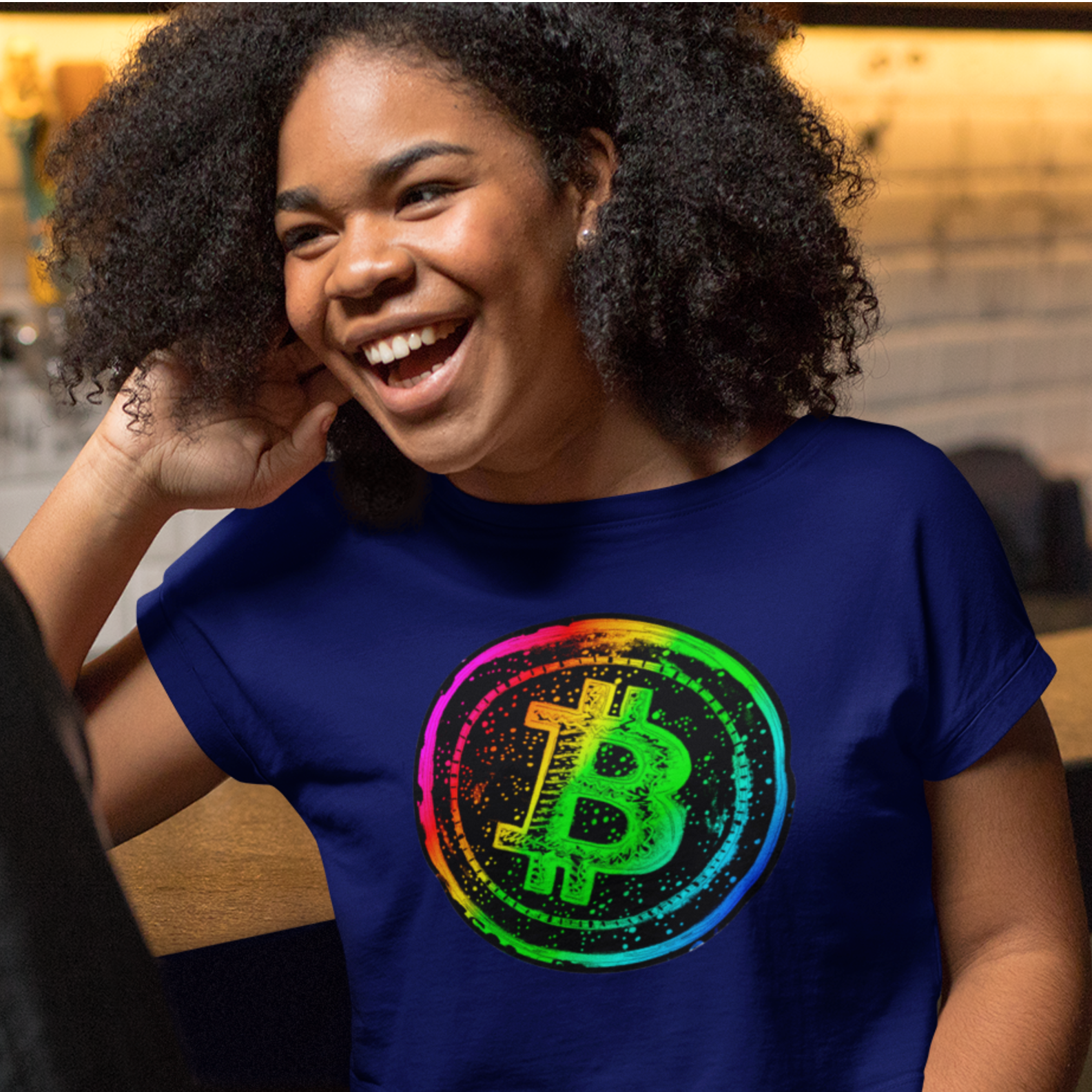 Nome do produto: Baby Look Bitcoin Rainbow BTC043-BQ