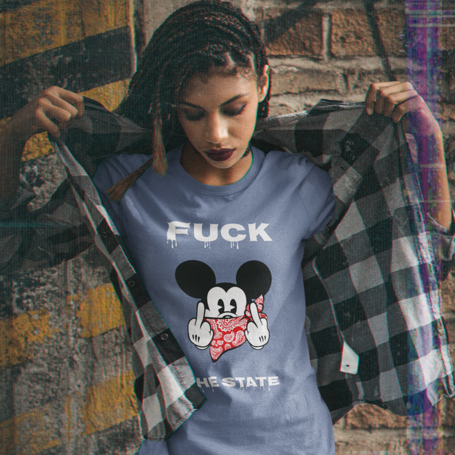 Nome do produto: Baby Look Estonada Fuck The State (W) ANC008-BE