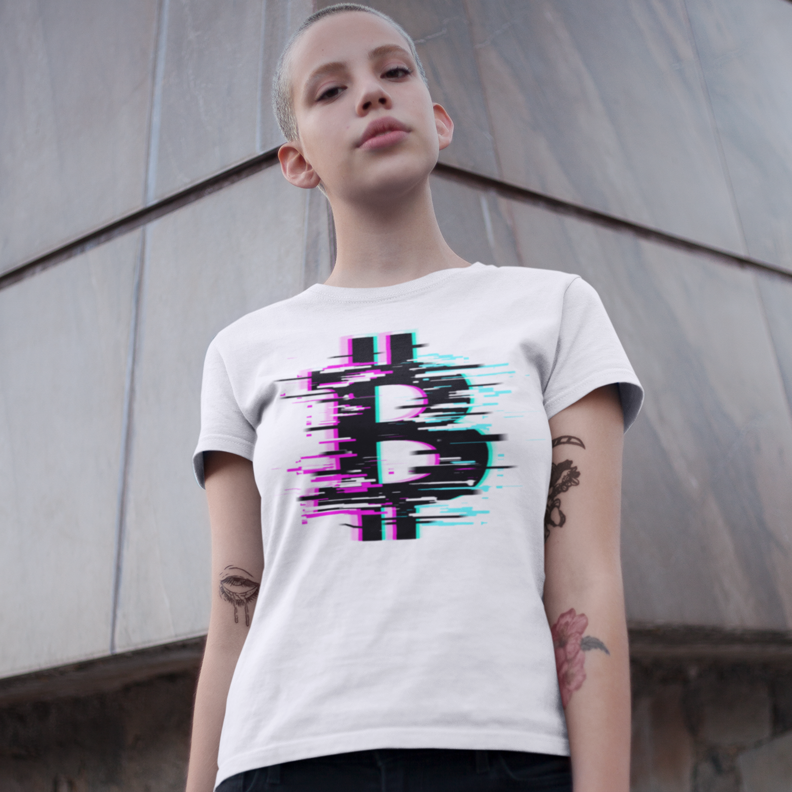 Nome do produto: Baby Look Bitcoin Glitch (B) BTC015-BQ