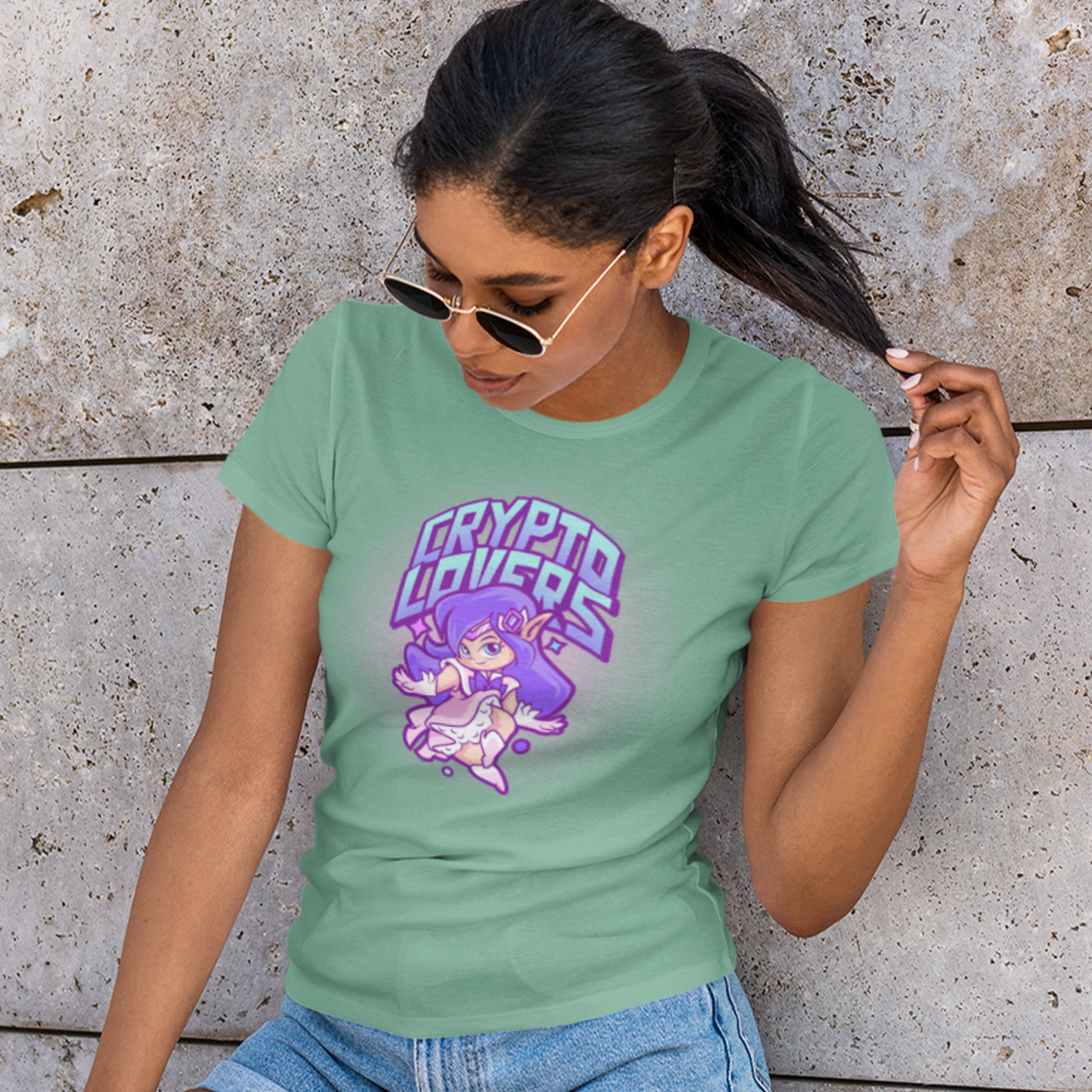 Nome do produto: Baby Look Estonada Crypto Lovers CRY008-BE