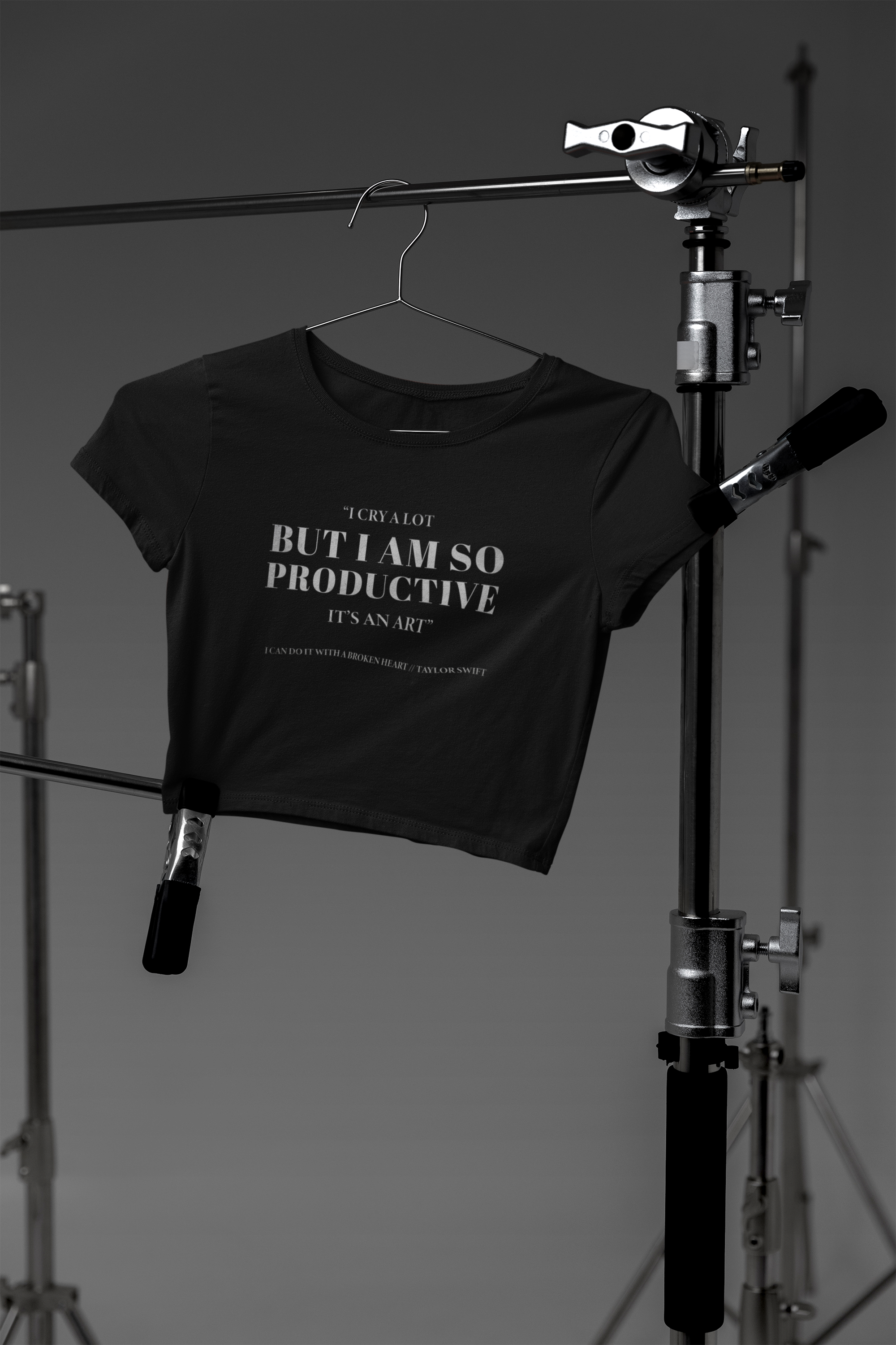 Nome do produto: Camisa Cropped Lyric 01 Preta Taylor Swift TTPD_New Album