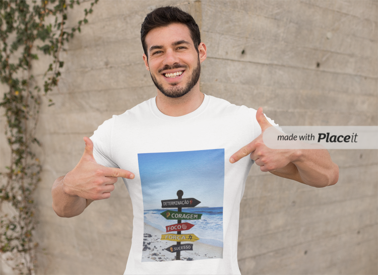 Nome do produto: CAMISA T-SHIRT - PALAVRAS MOTIVACIONAIS