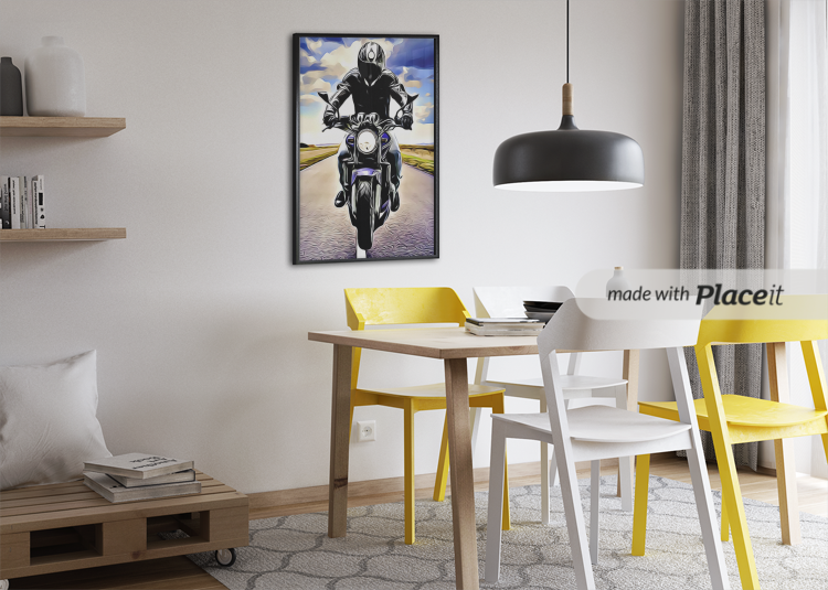 Nome do produto: POSTER MOTOQUEIRO NA ESTRADA