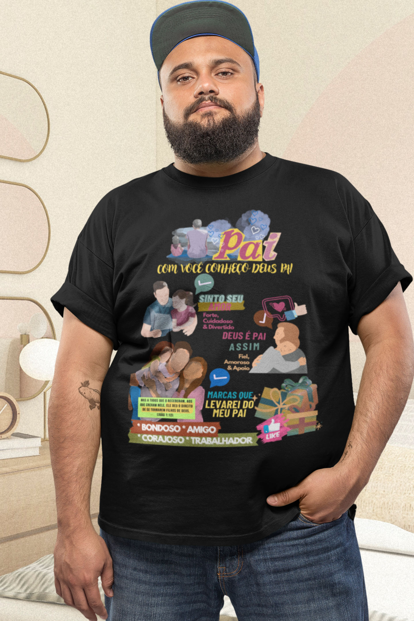 Nome do produto: Plus Size Camiseta Dimona Pai Com Você Conheço Deus