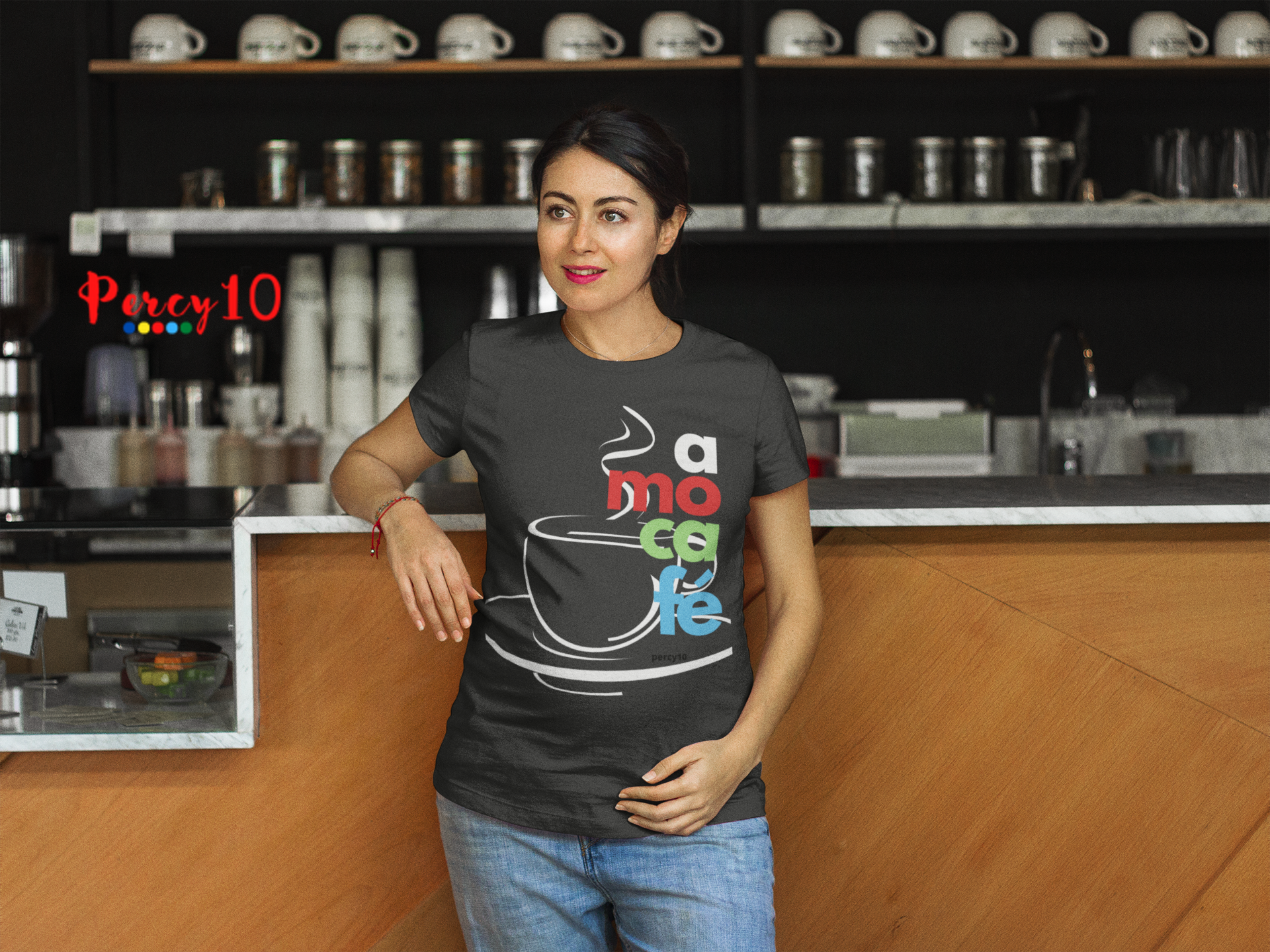 Nome do produto: Camiseta Dimona Feminina Personalizada Estampada Amo Café 