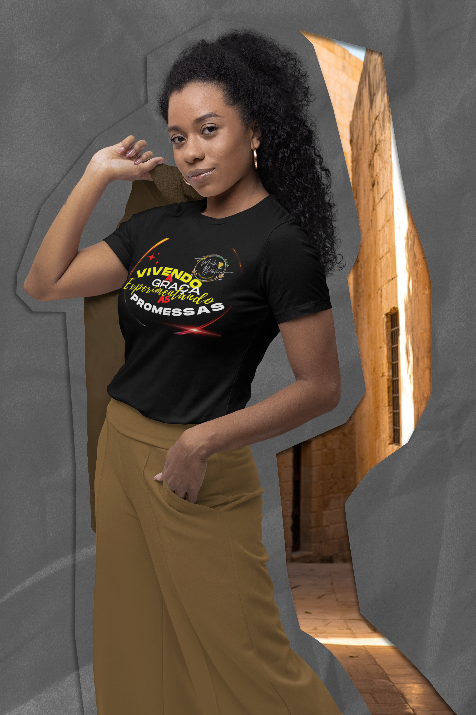 Nome do produto: Camiseta Dimona Estampa Vivendo a Graça