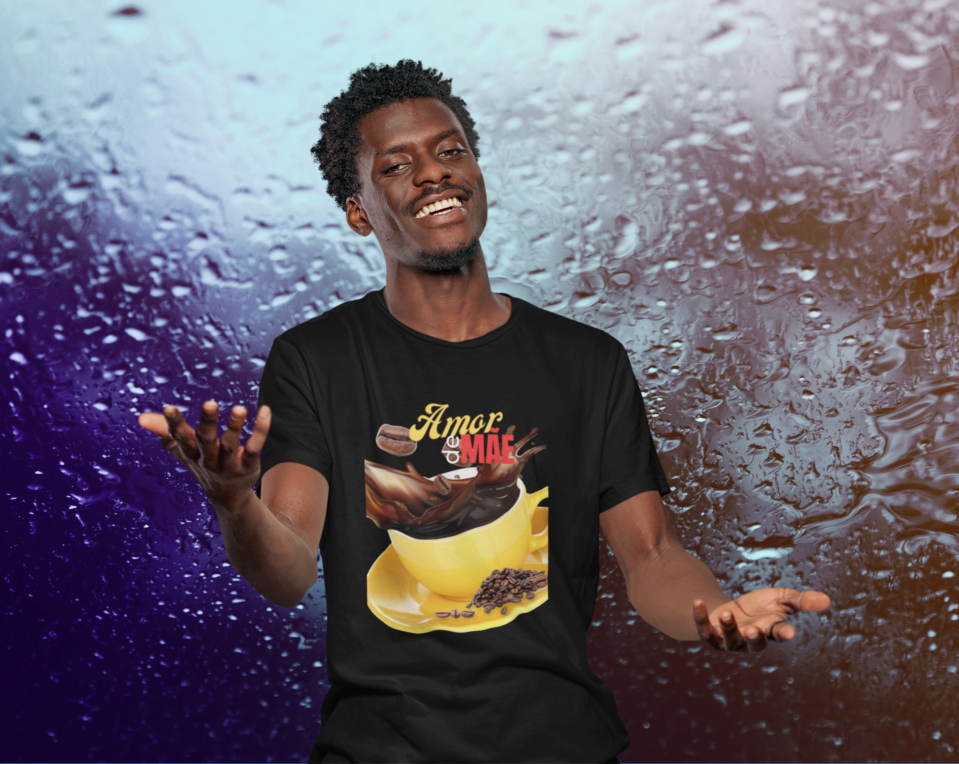 Nome do produto: CAMISETA DIMONA MASCULINA ESTAMPADA AMO CAFÉ AMOR DE MÃE 