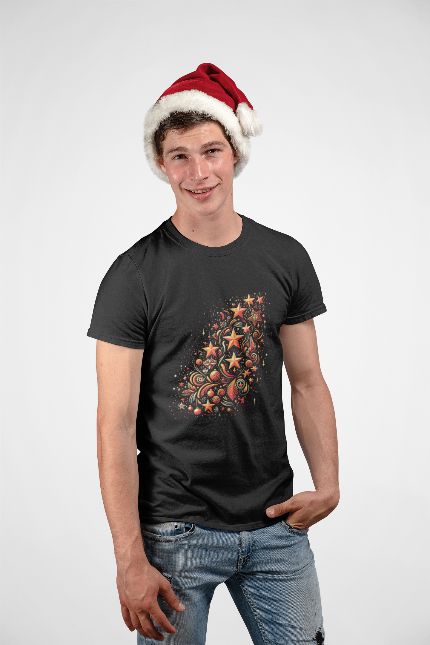 Nome do produto: Camiseta Estampada Natal Caminho de Estrelas
