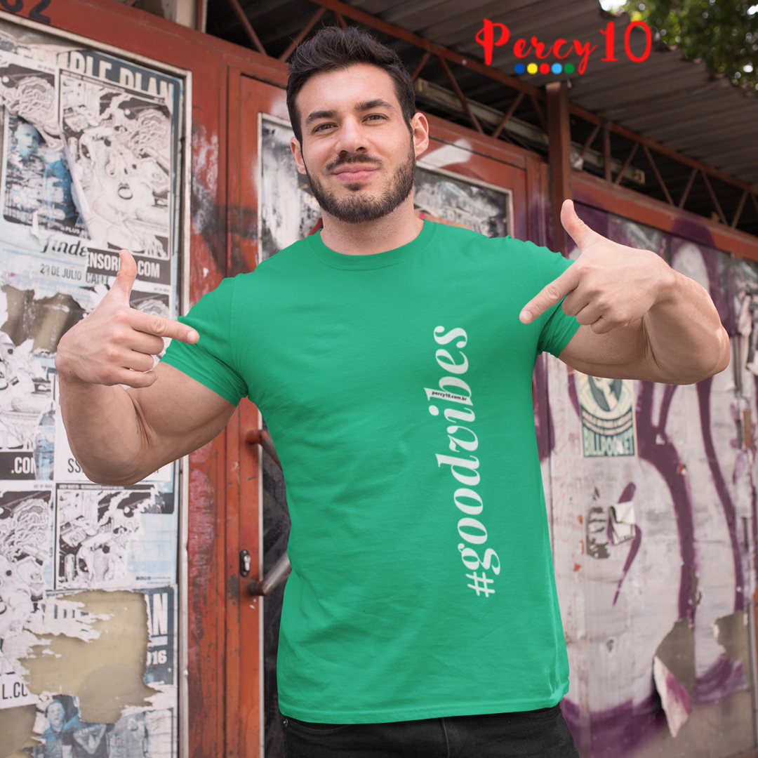 Nome do produto: Camiseta Personalizada Estampada GoodVibes Masculina