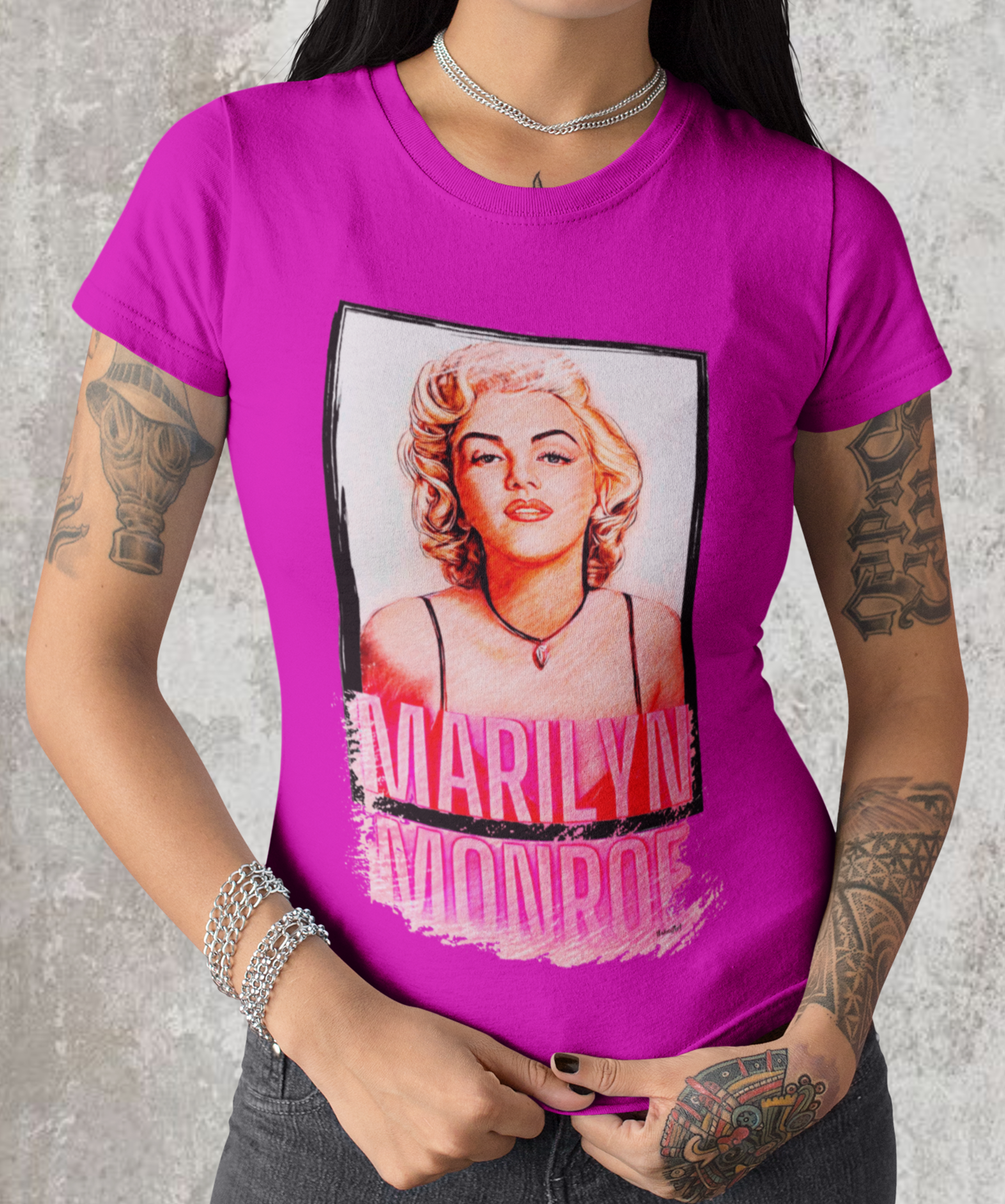 Nome do produto: Camiseta baby long feminina Marylin Monroe Hollywood Star