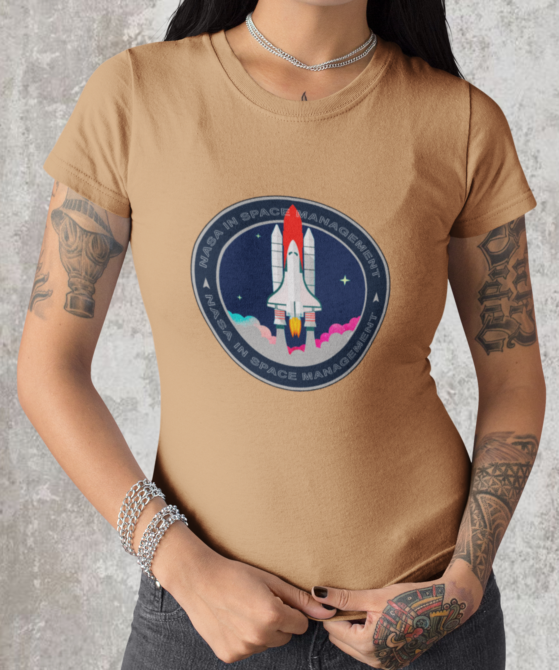 Nome do produto: Camiseta feminina estonada Nasa