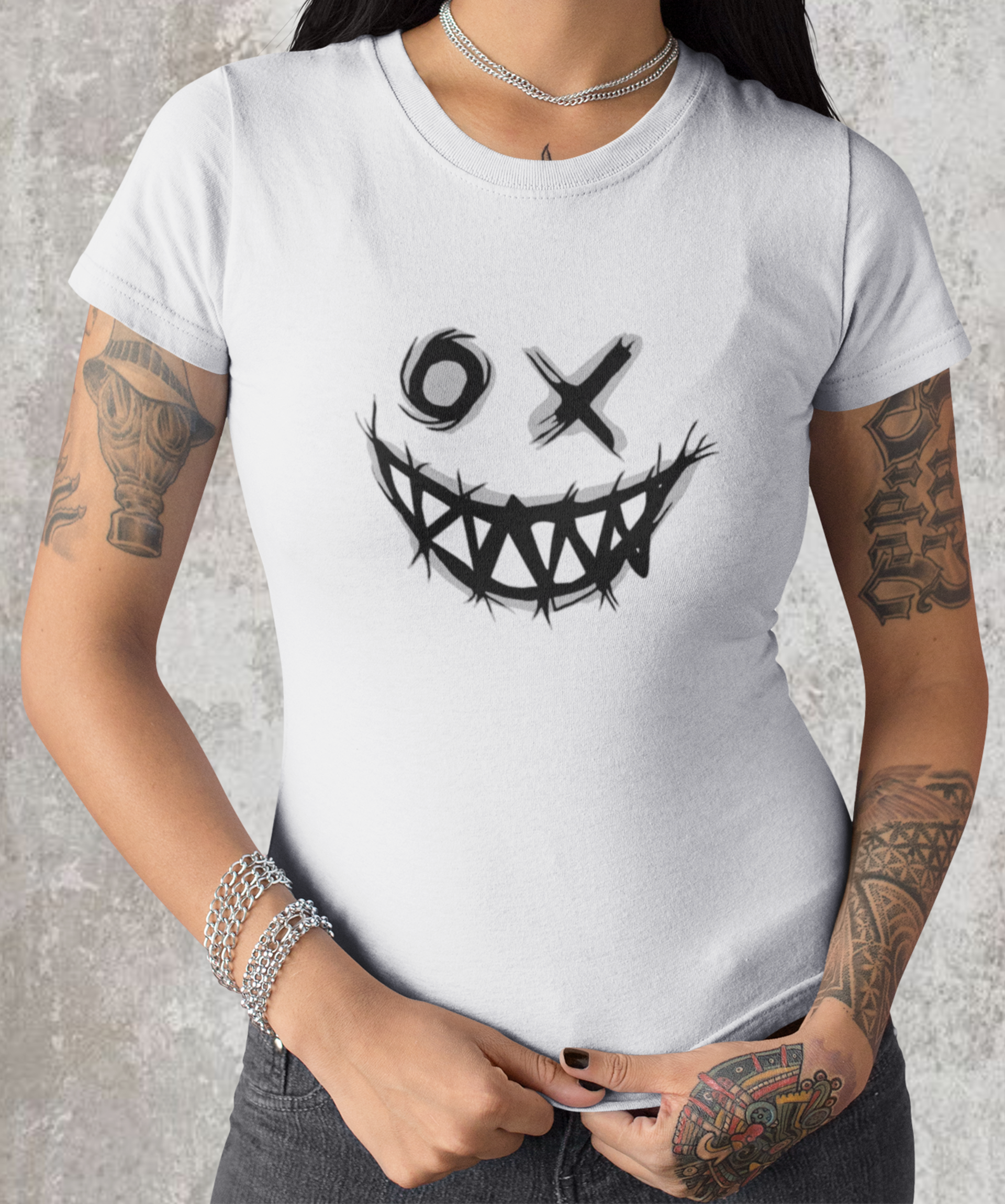 Nome do produto: Camiseta baby long feminina sorriso grafite