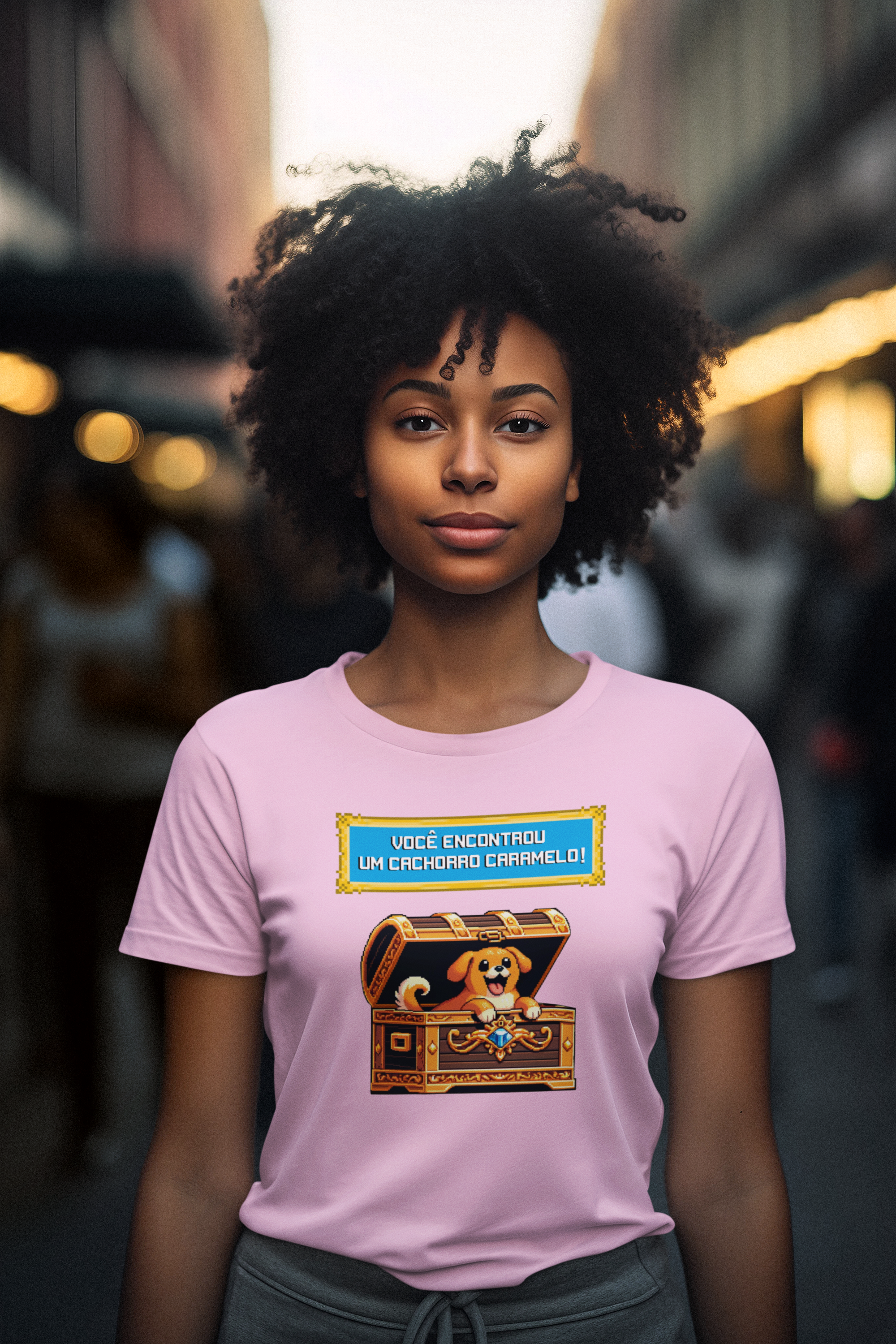 Camiseta  Baby Long - Cachorro Caramelo