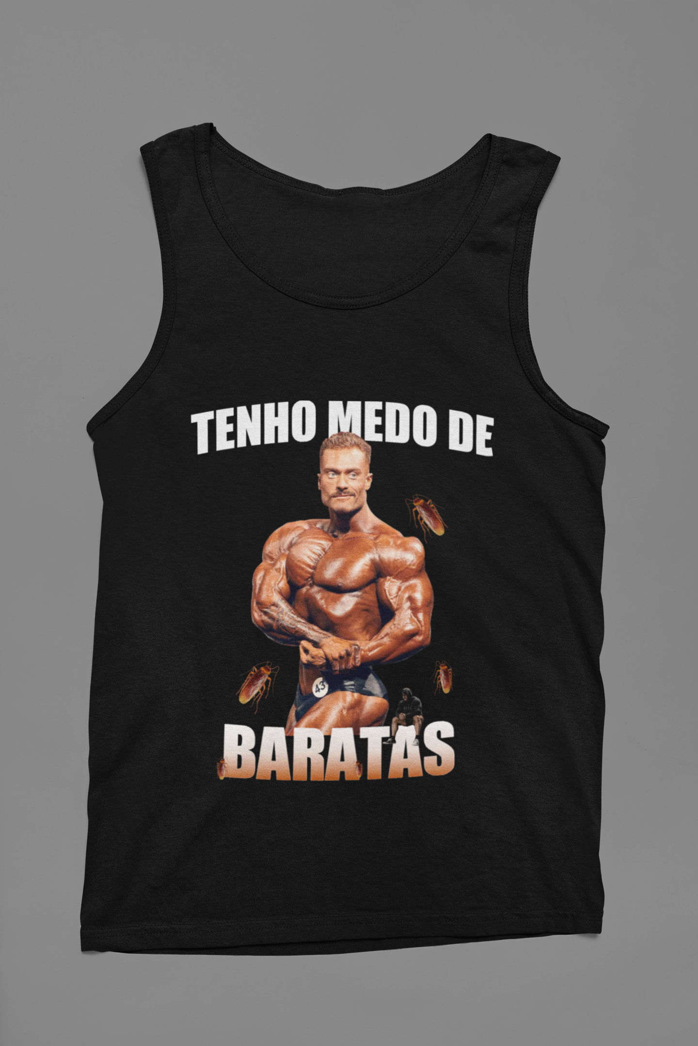 Nome do produto: Regata Tenho Medo de Baratas