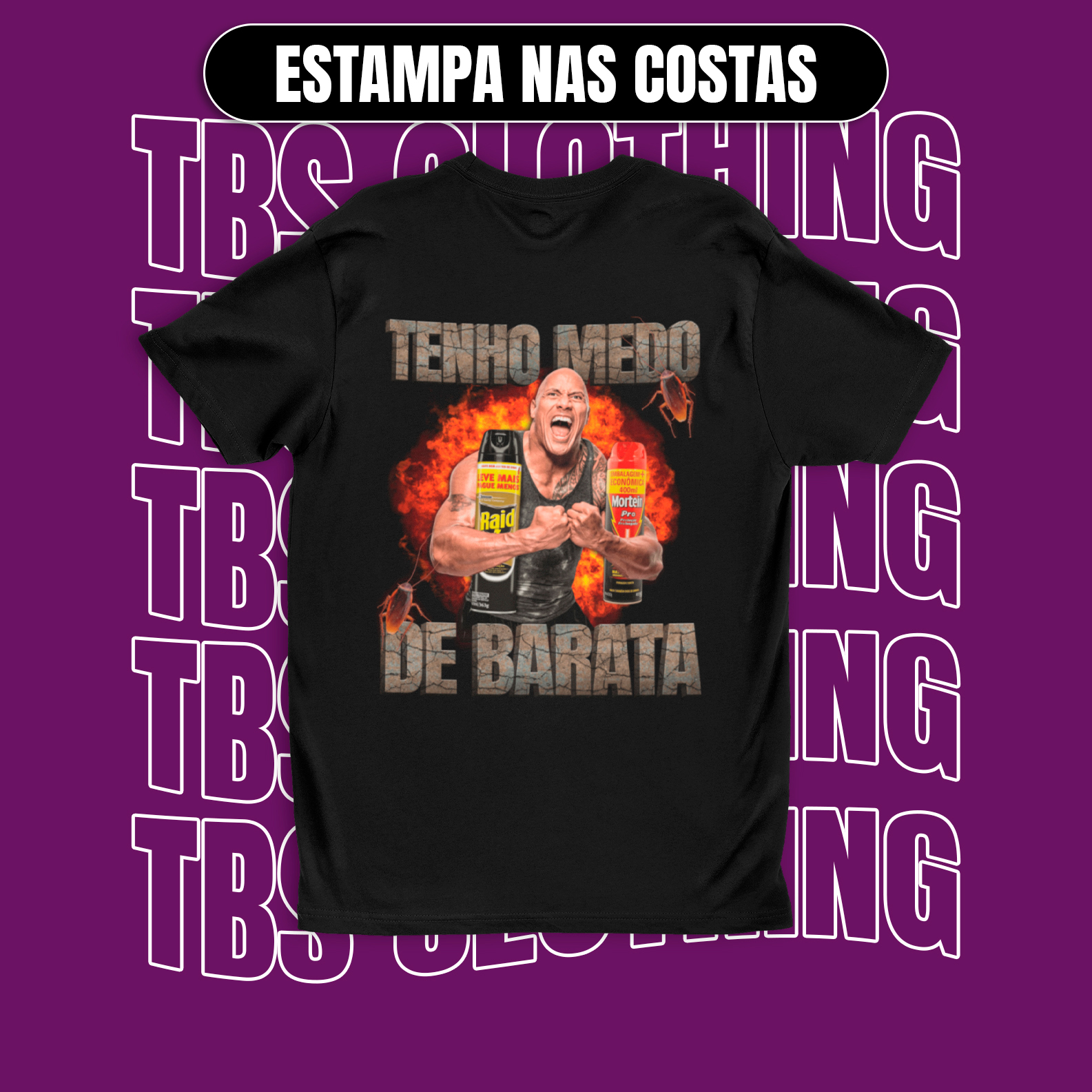 Nome do produto: (Estampa nas costas) Tenho medo de barata