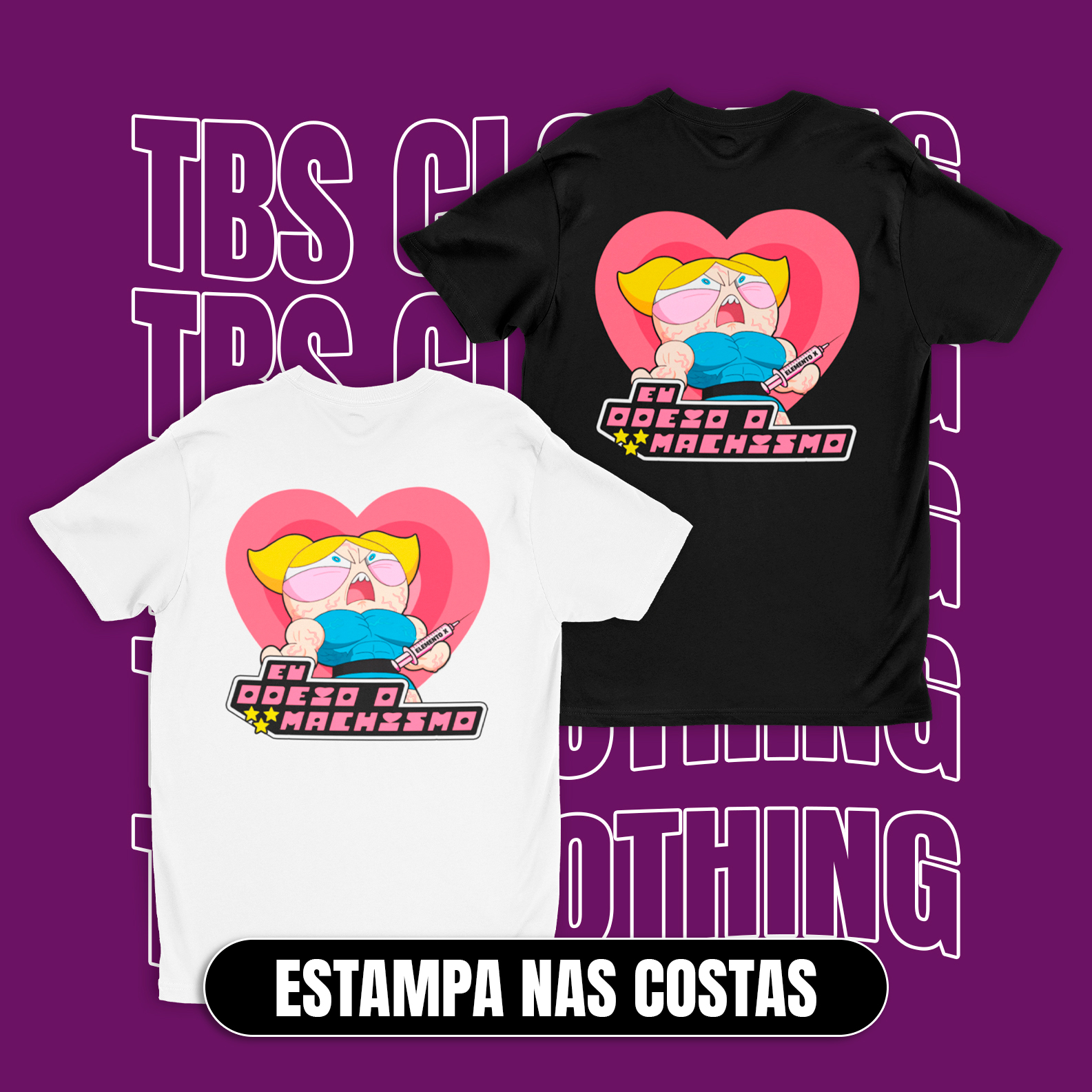 Nome do produto: (Estampa nas costas) Eu odeio o machismo
