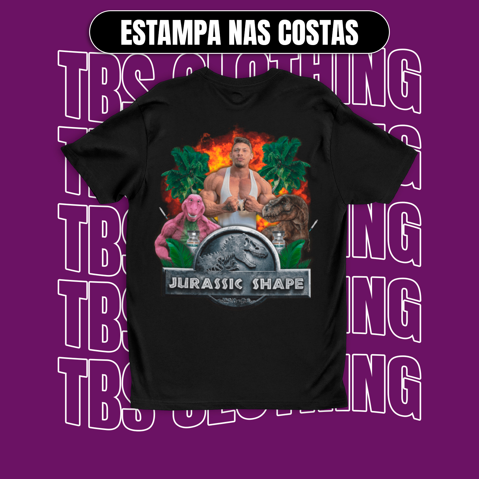Nome do produto: (Estampa nas costas) Jurassic Shape