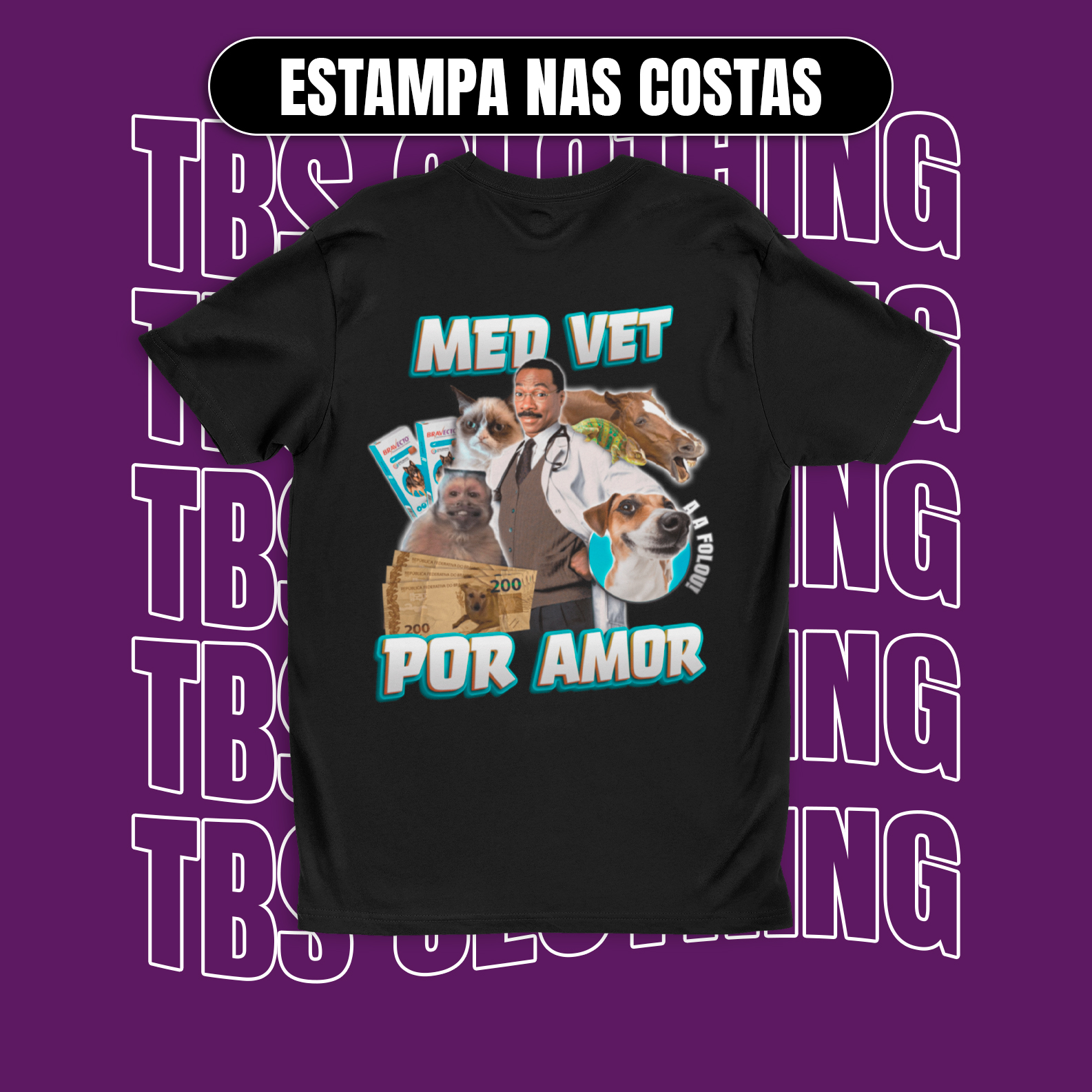 Nome do produto: (Estampa nas costas) Med vet por amor