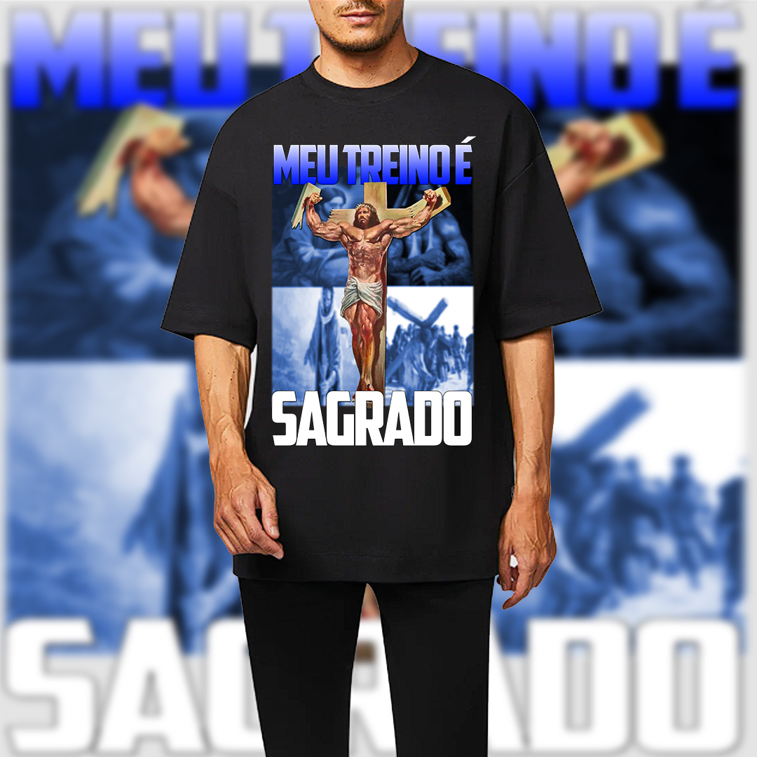 Nome do produto: Camiseta - MEU TREINO É SAGRADO