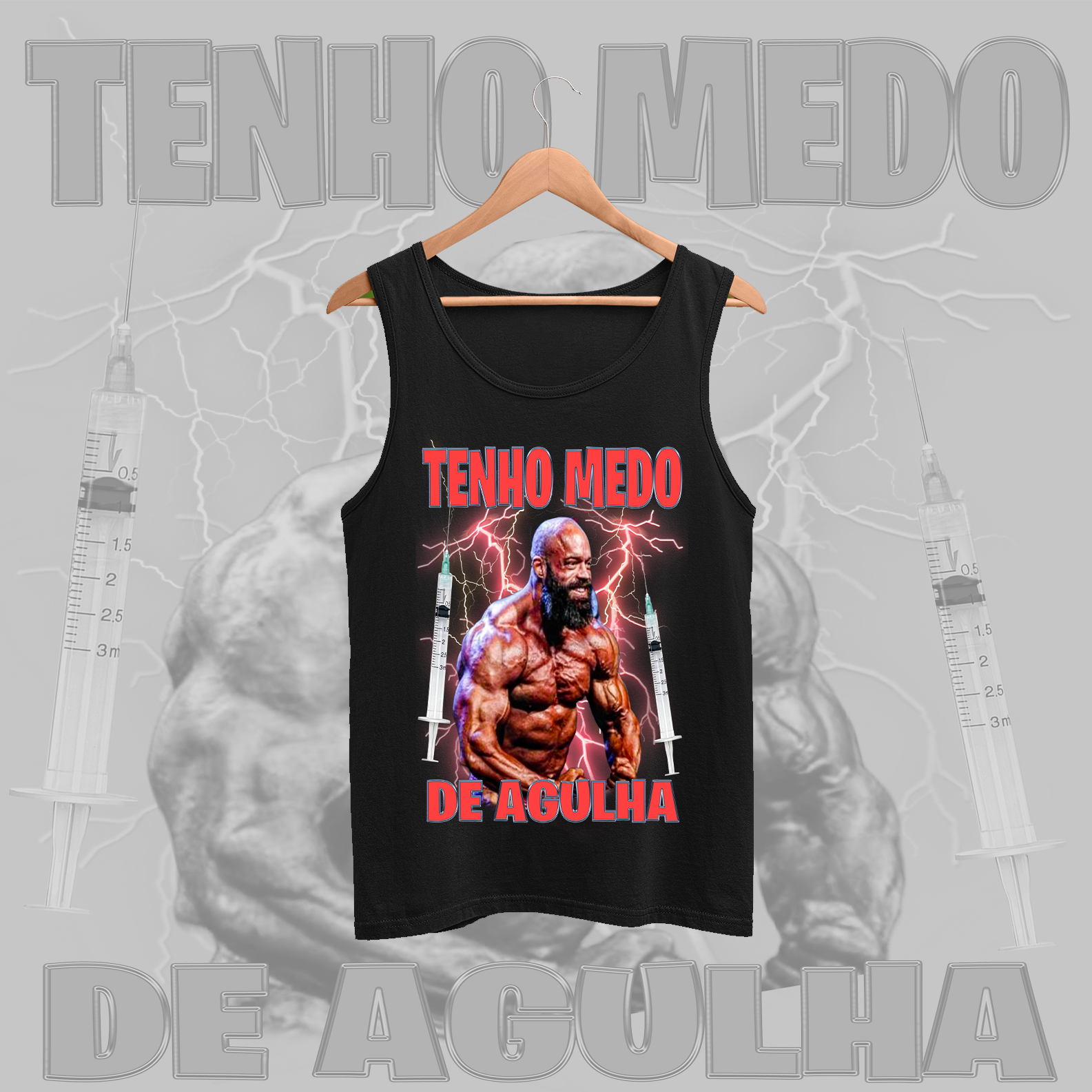 Nome do produto: Regata - Tenho medo de agulha